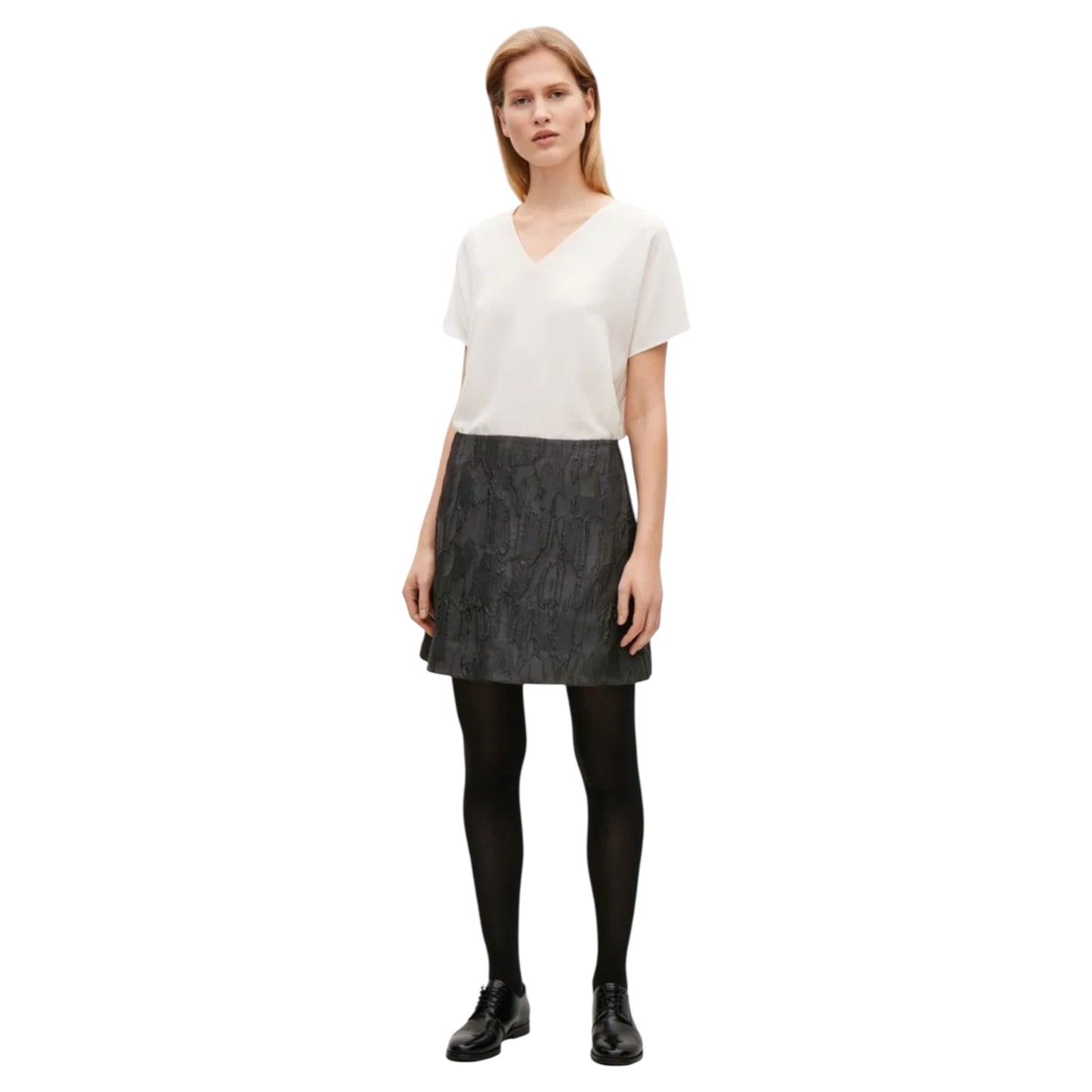 COS Short Black Jacquard Skirt - 8/10