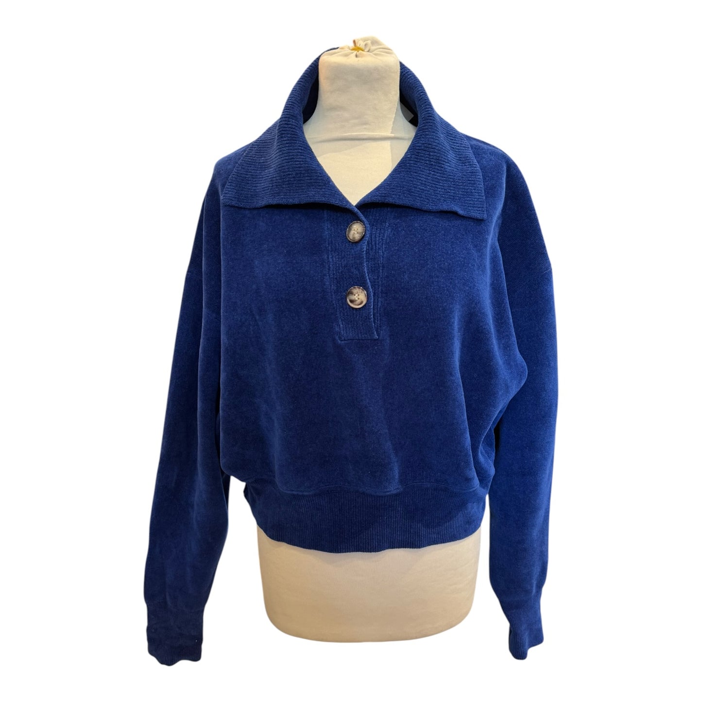Victoria Beckham Cropped Cotton Blend Velvet Sweatshirt - 10/12