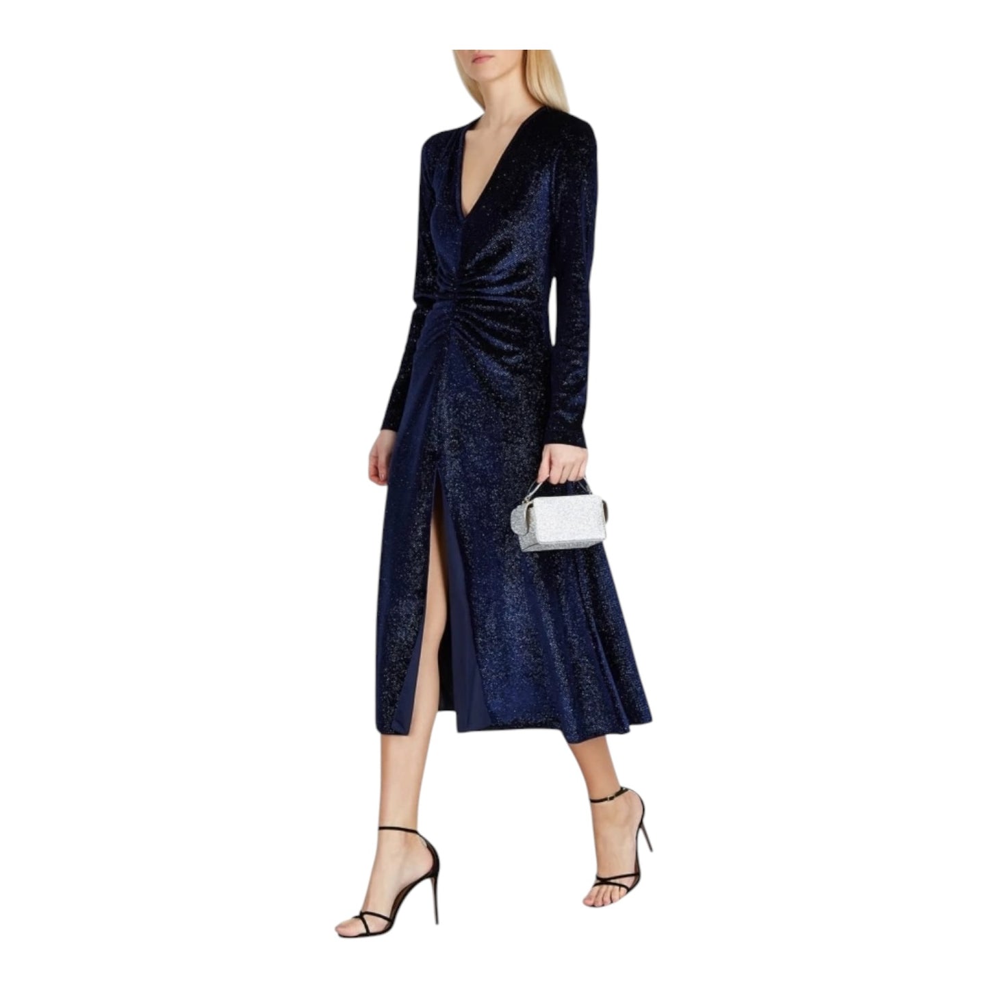 Rotate Birger Christensen Navy Velvet Sparkle Dress - 10/12
