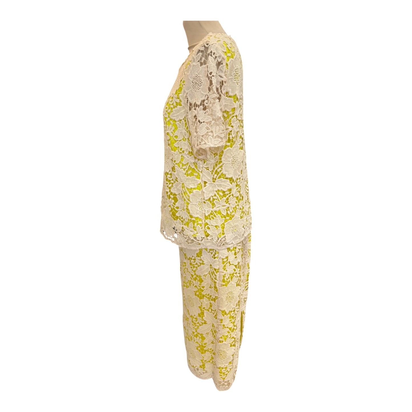 Malene Birger Yellow and Cream Lace Two Piece - 12/14