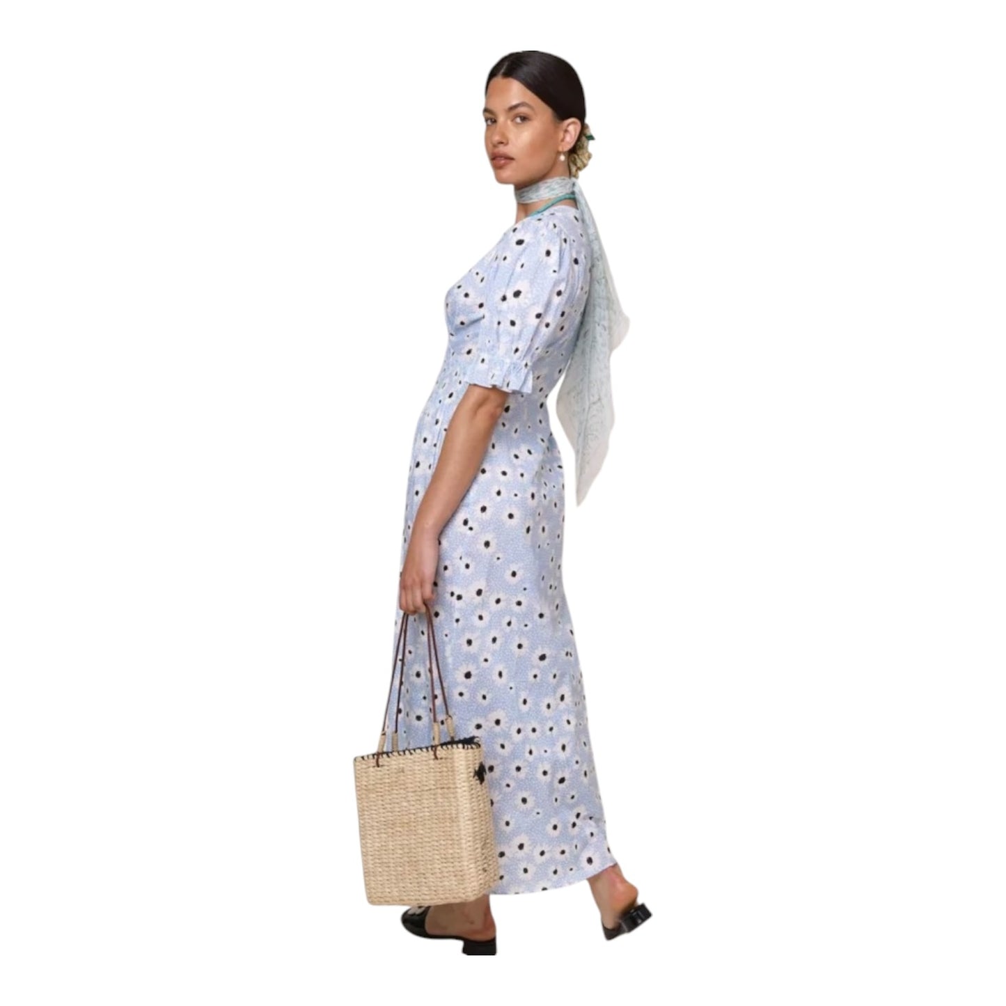 Rixo Sabi Blue Floral Print Dress - 14