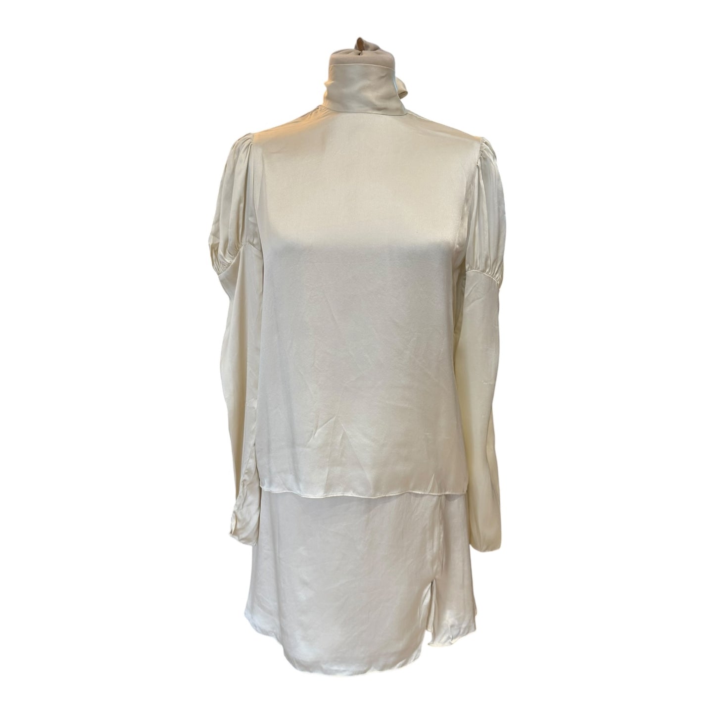 Harmur Cream Silk Top and Skirt - 8/10