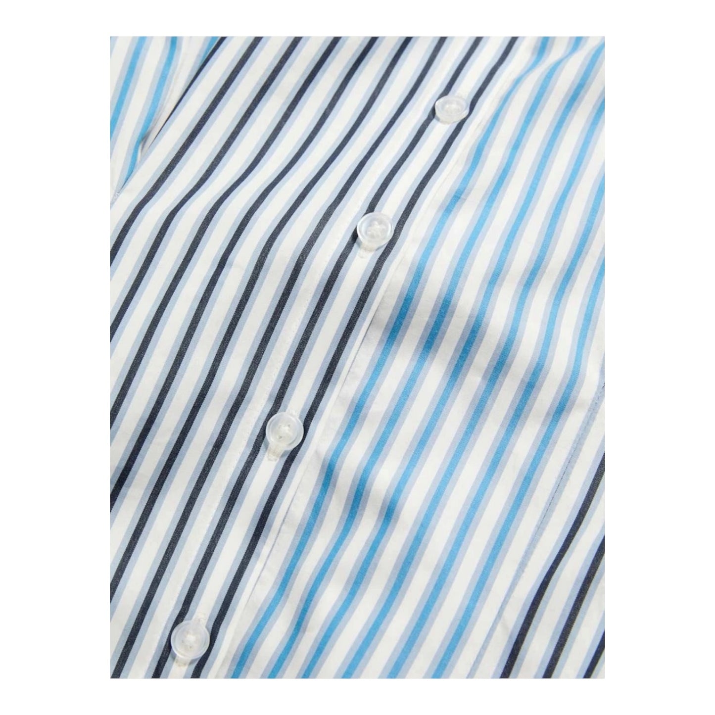 Jaeger Pure Cotton Blue Striped Midi Waisted Dress - 10