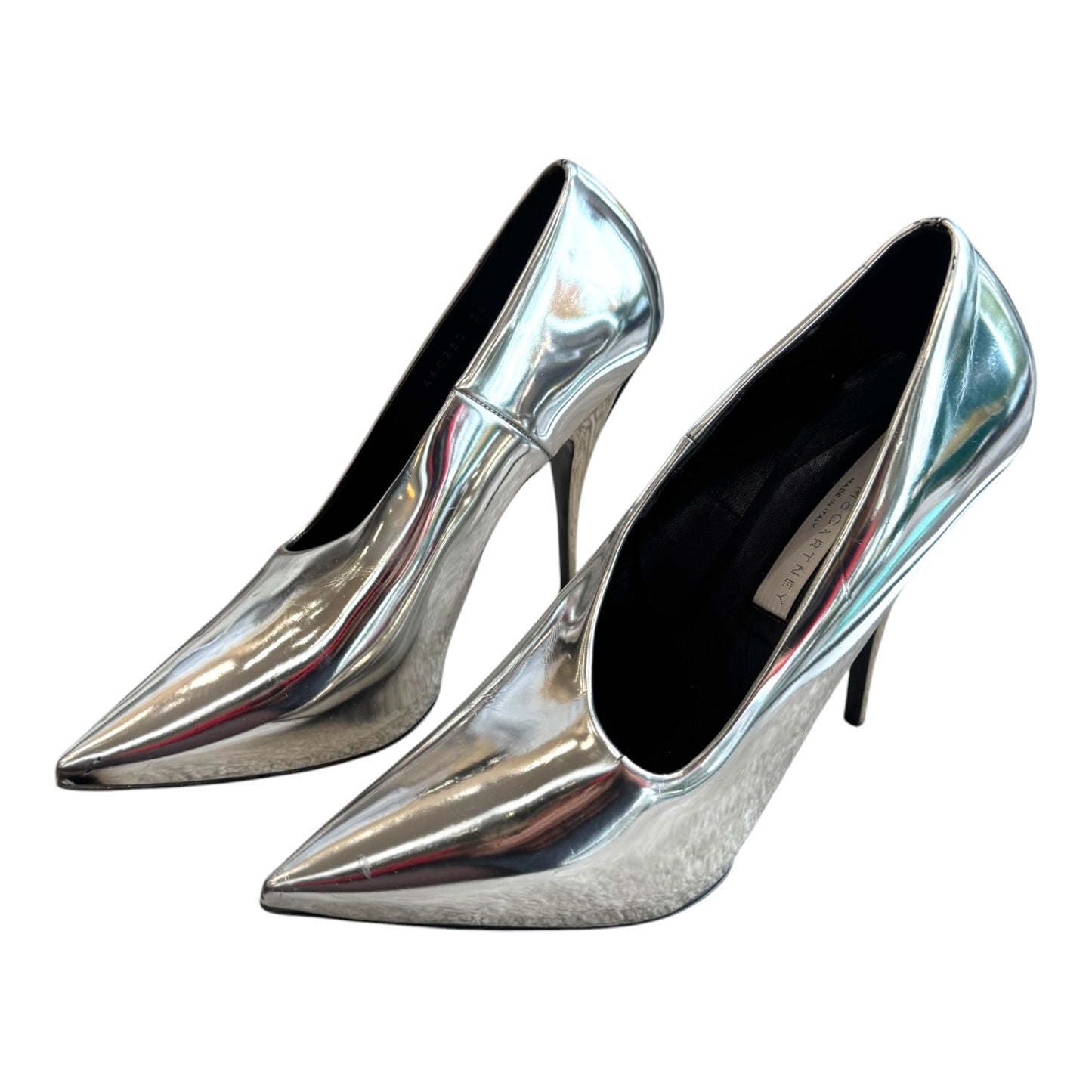 Stella McCartney Silver Metallic Indium Hackney Heels - 38/5