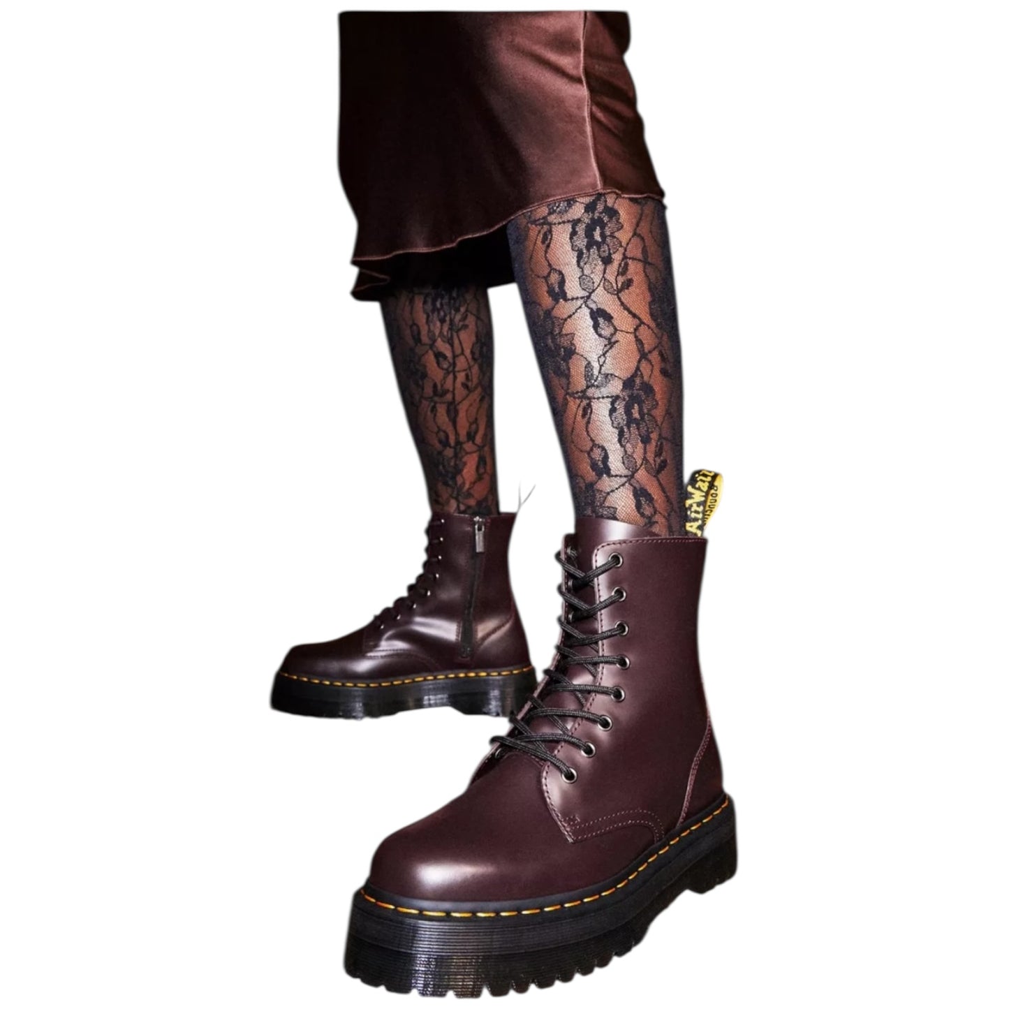 Dr Martens Burgundy Jadon Smooth Leather Platform Boots - 37/4