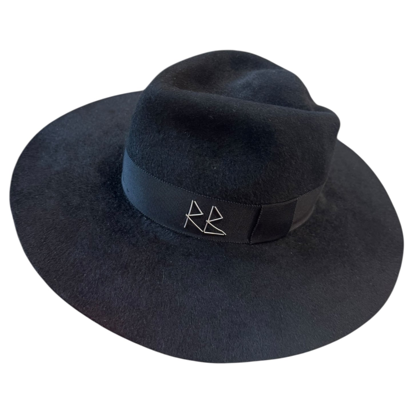 Ruslan Baginskiy Black Fedora Hat Crystals And Pearls - L