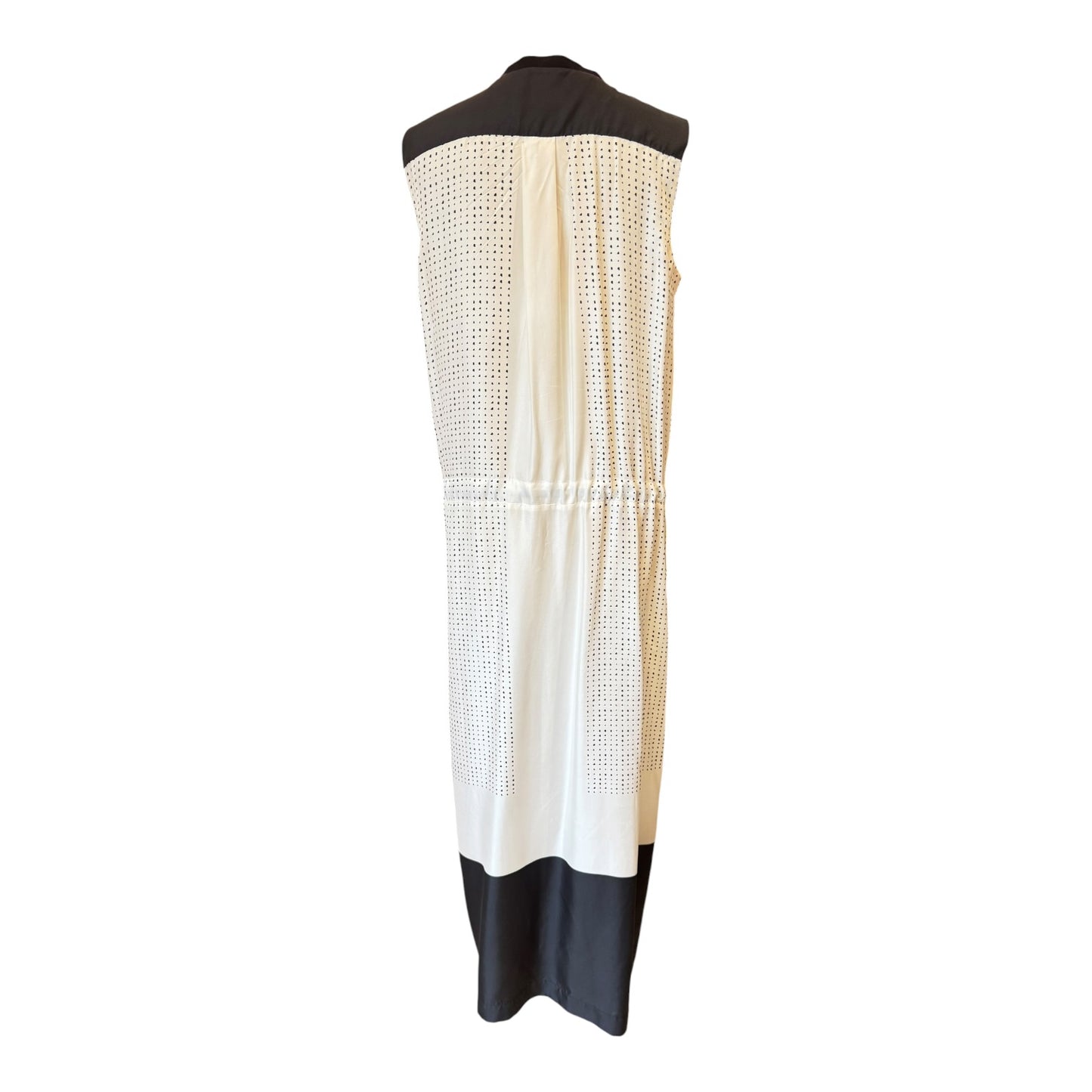 DKNY Cream and Black Silk Dress - 10