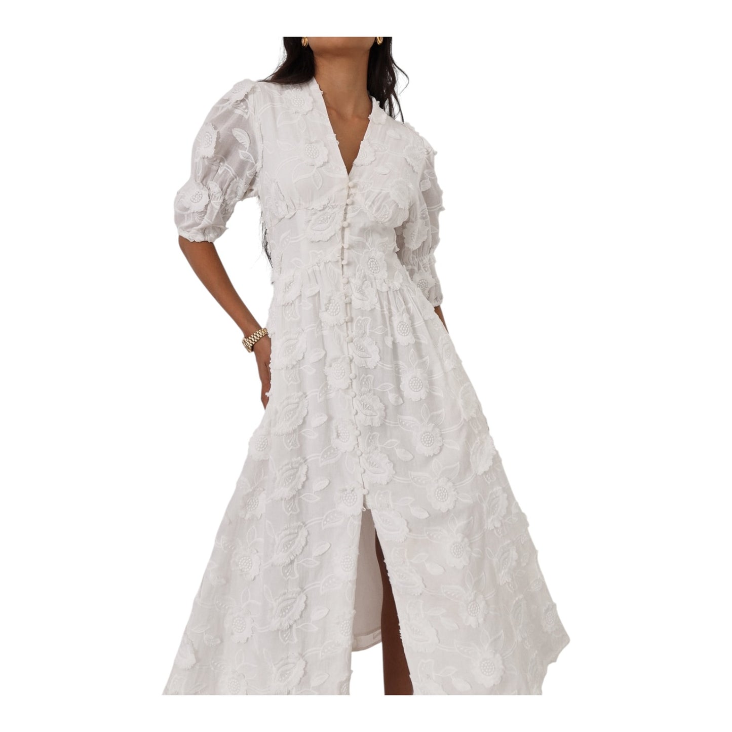 Vita Grace Sierra Embroidered Cotton Summer Day Dress - 8/10