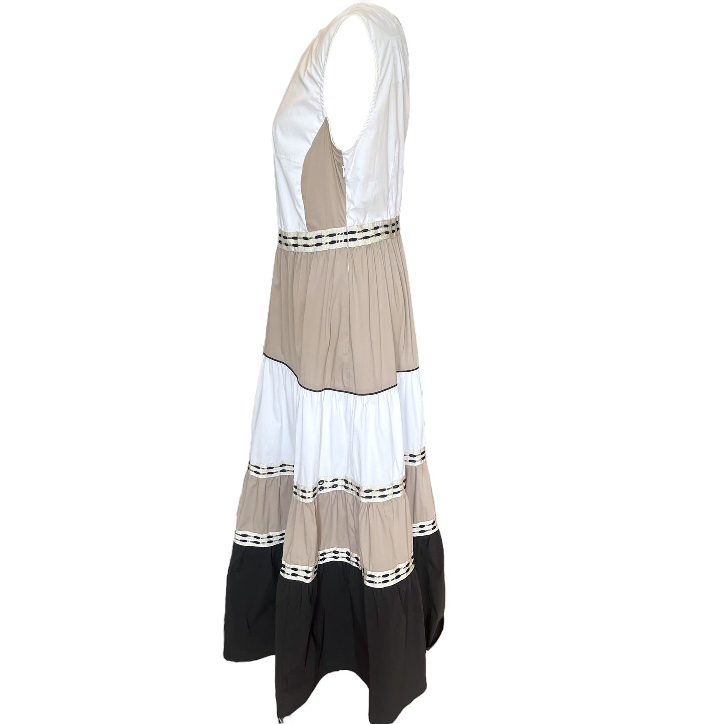 Purotatto White, Taupe and Black Dress - 10/12