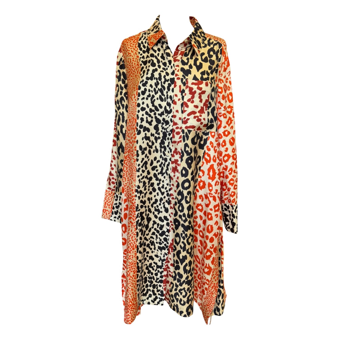 Luisa Cerano Silk Shirt Dress - 12/14 - NEW