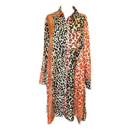Luisa Cerano Silk Shirt Dress - 12/14 - NEW