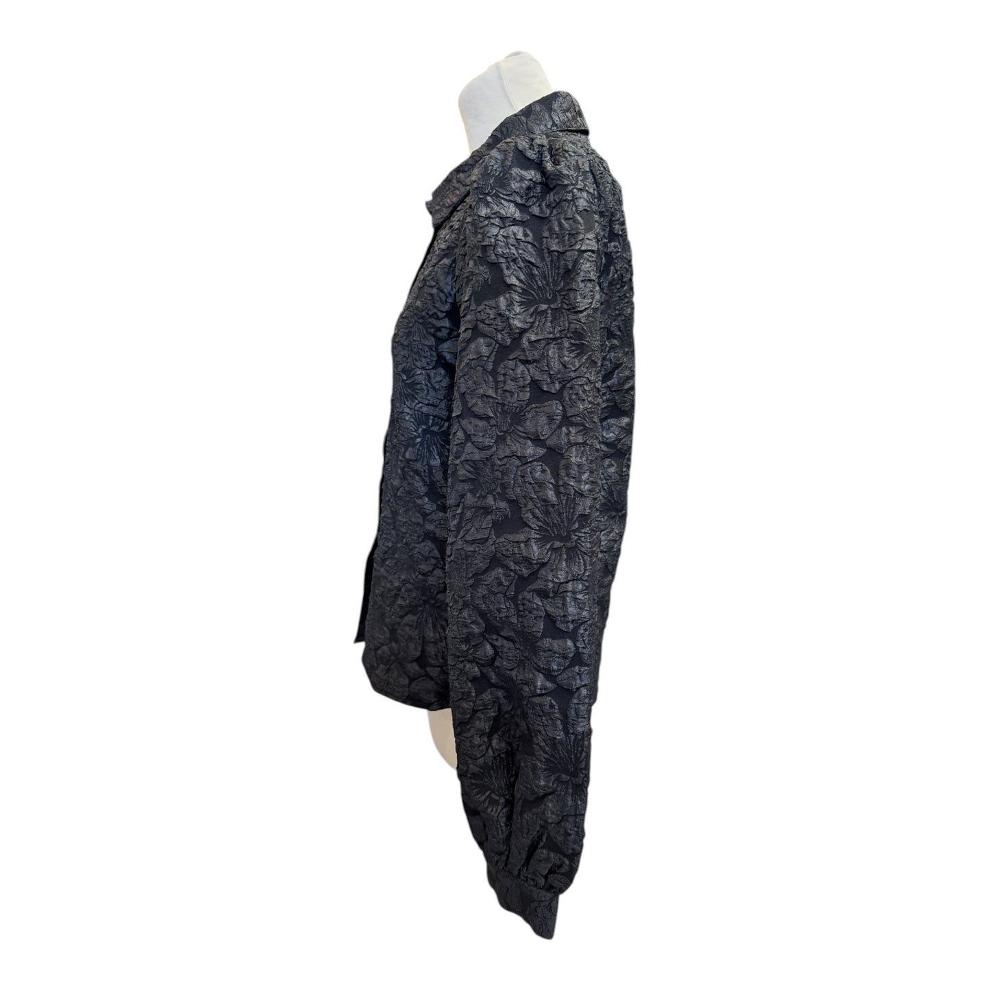 Esqualo Black Floral Jacquard Blouse - 12