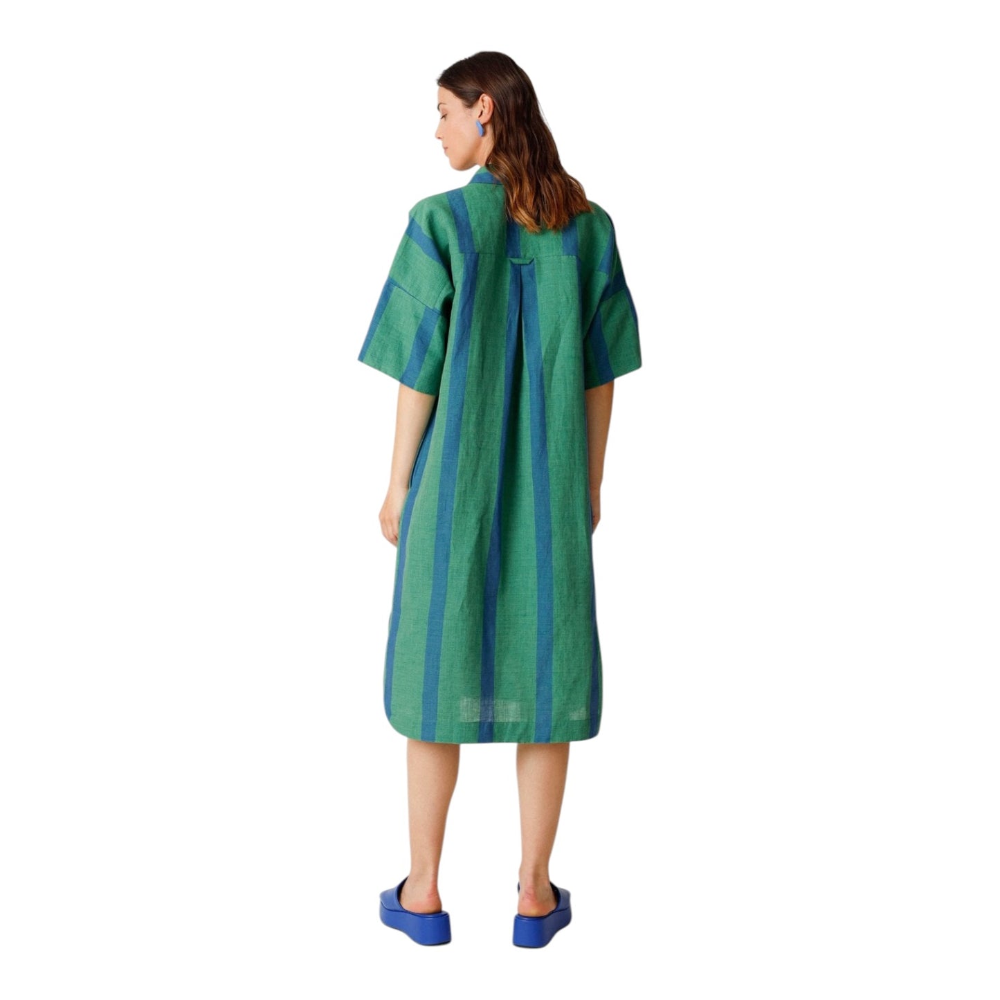 SKFK Eliza Linen and Cotton Striped Dress - 10/12