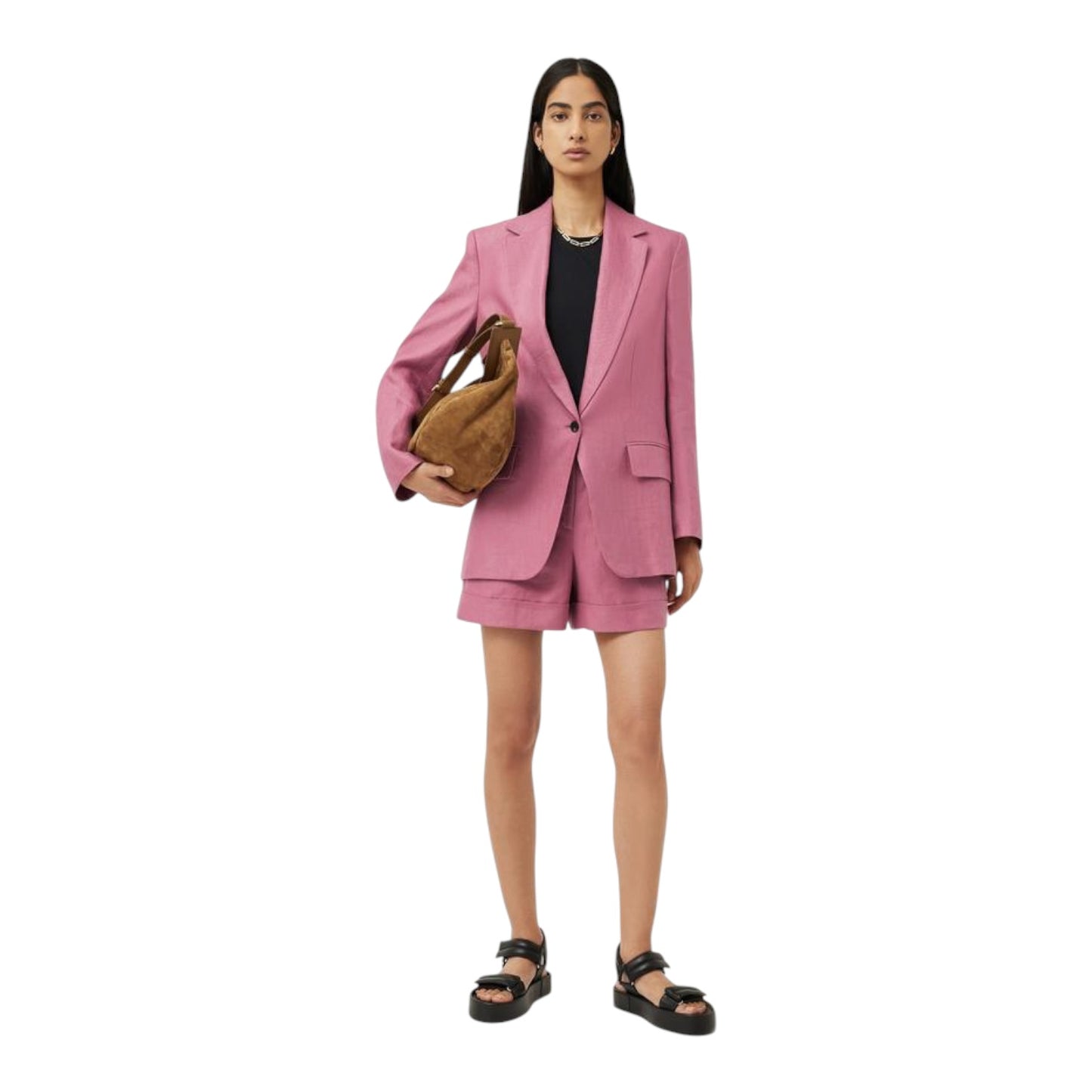 Jigsaw Pink Gibson Irish Linen Blazer - 12