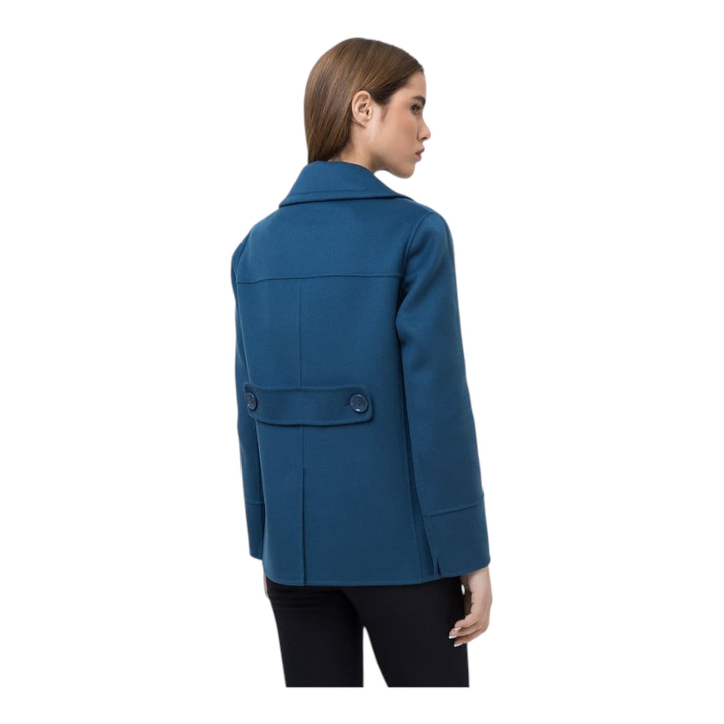 S Max Mara Marina Blue Wool Coat - 10/12