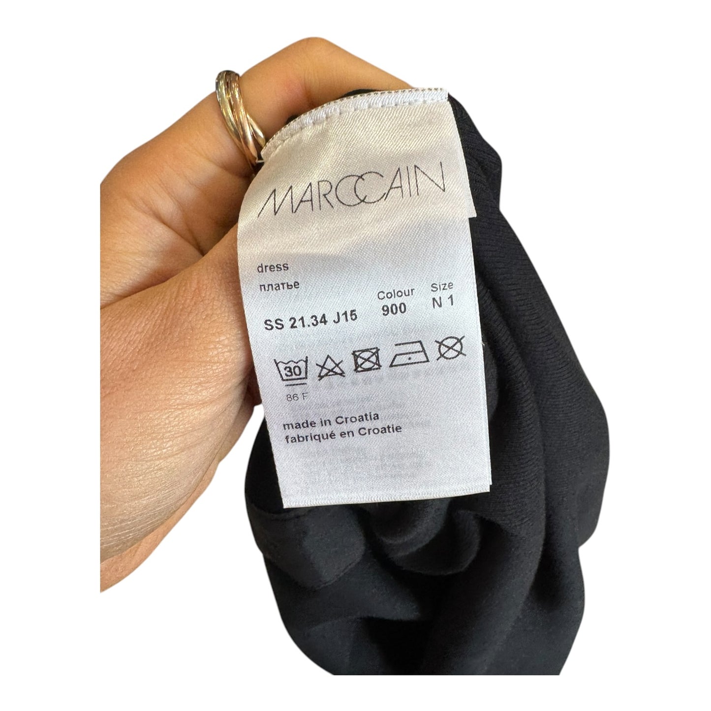 Marc Cain Black Drop Waist Dress - 8