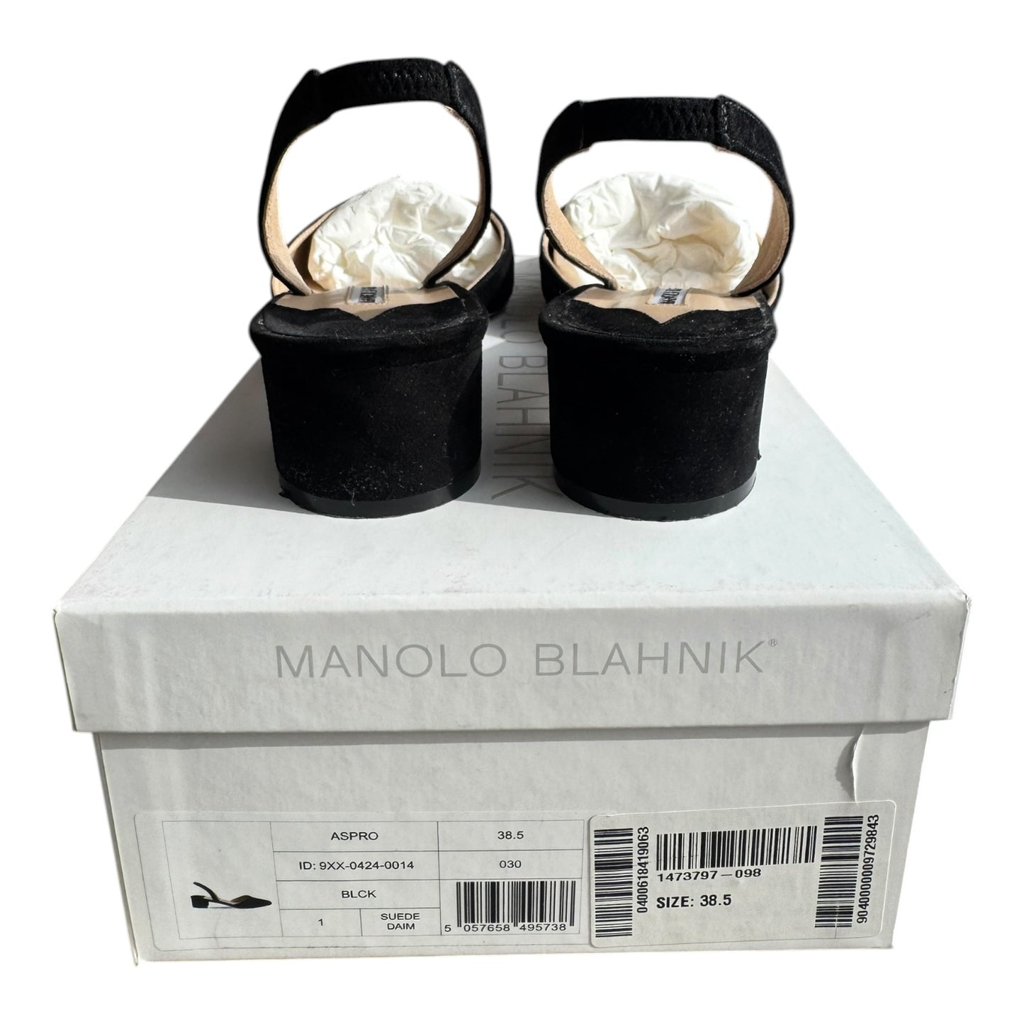 Manolo Blahnik Aspro 30 Suede Slingback Pumps - 38.5 / 5.5