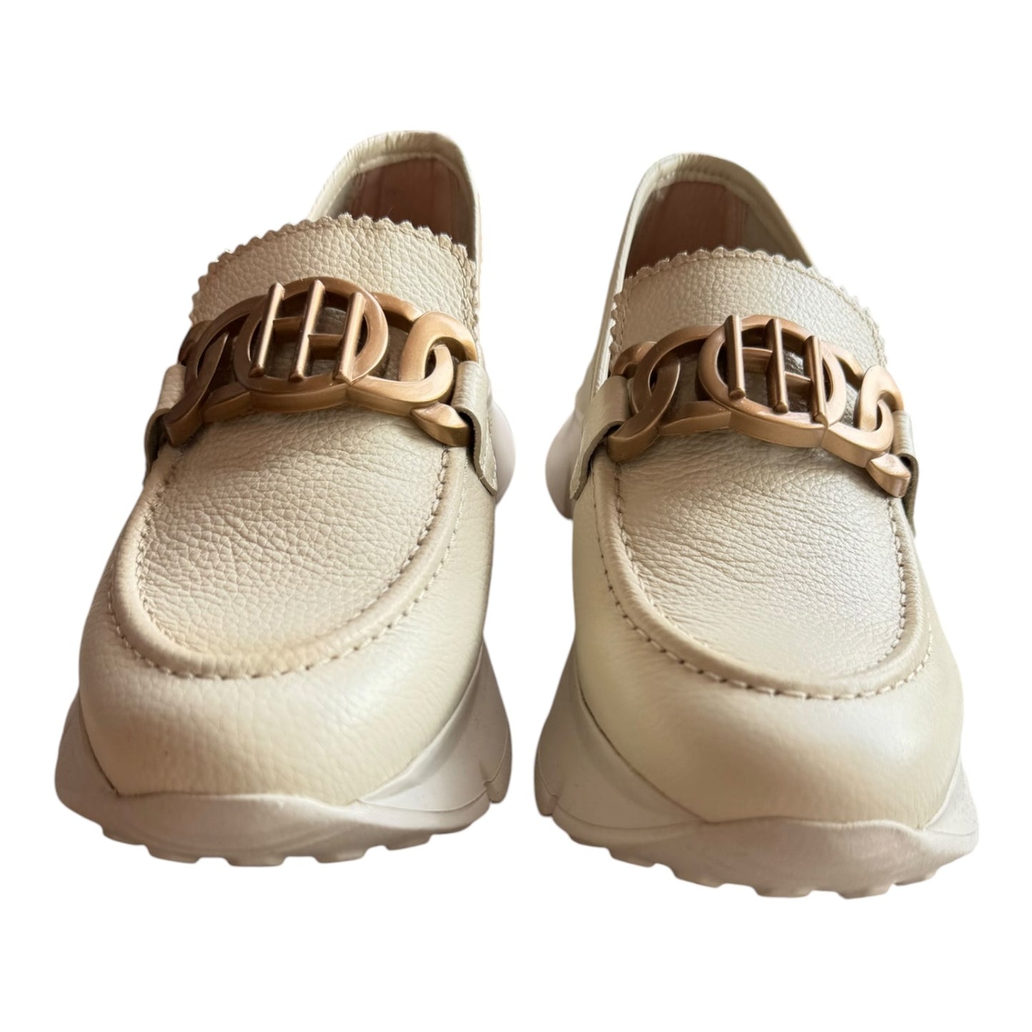 Hispanitas Hawaii Leather Platform Loafer in Natural - 39/6 - NEW