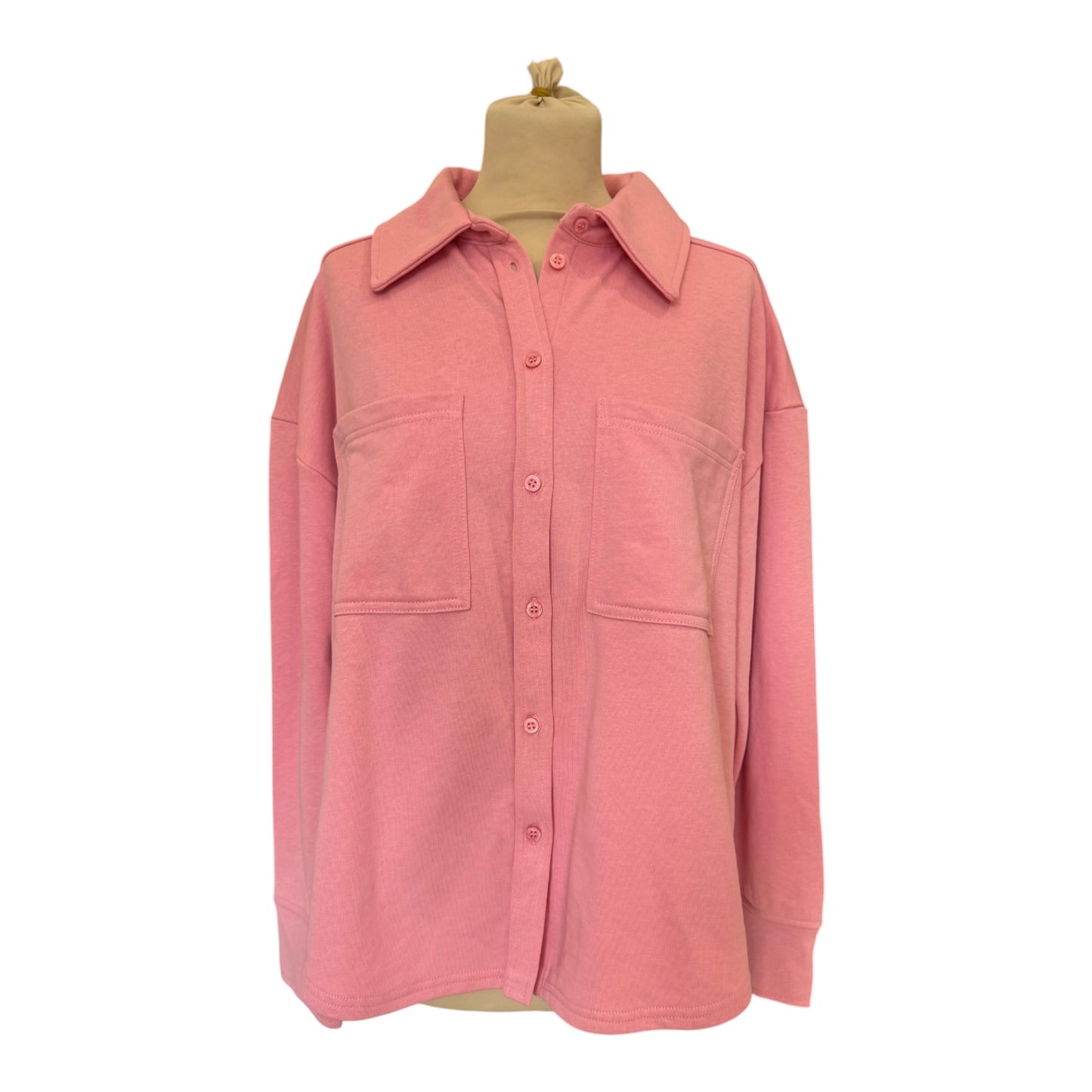 Mint Velvet Pink Double-Cuff Overshirt - 12/14