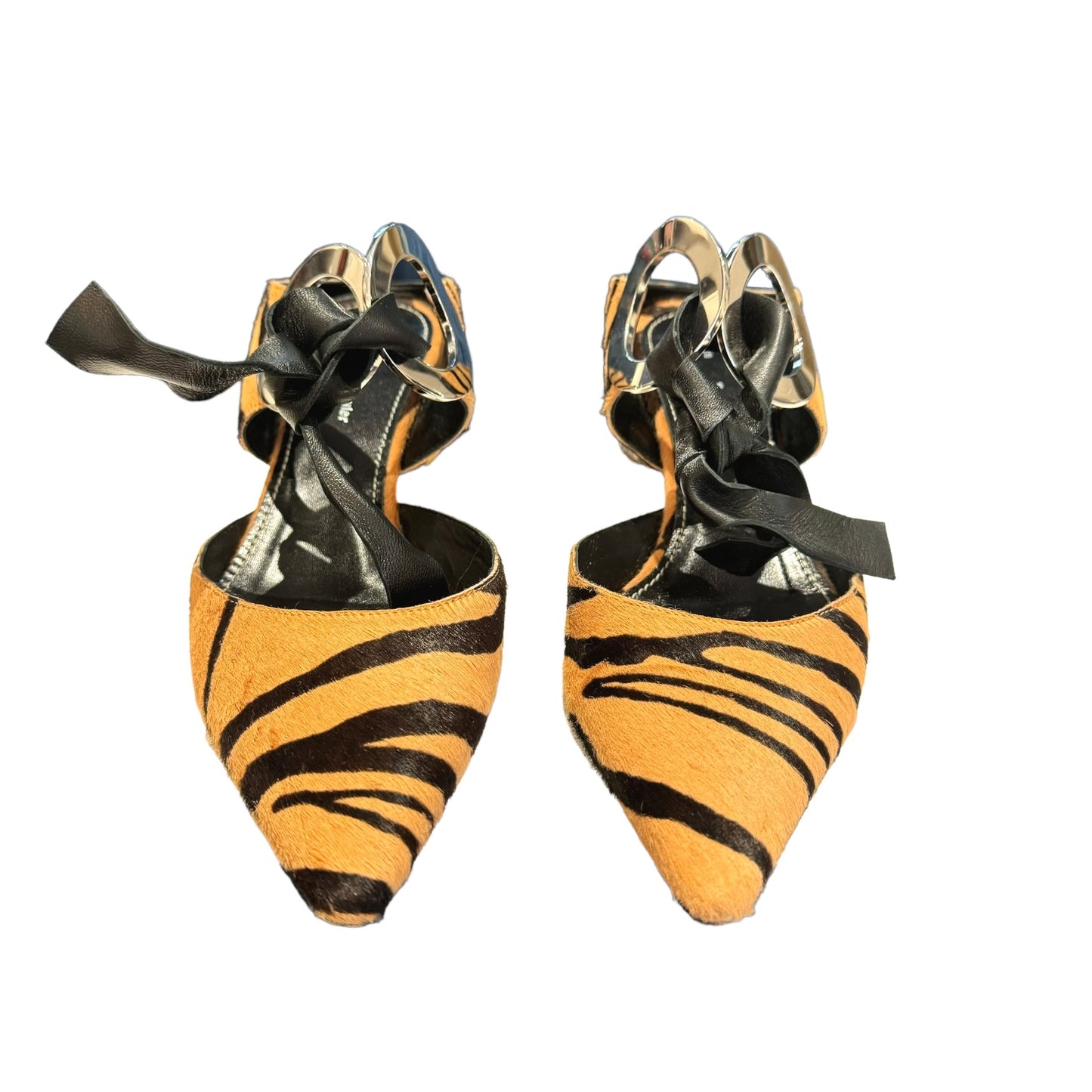 Proenza Shouler Animal Print Mirrored Heel Mules - 7.5