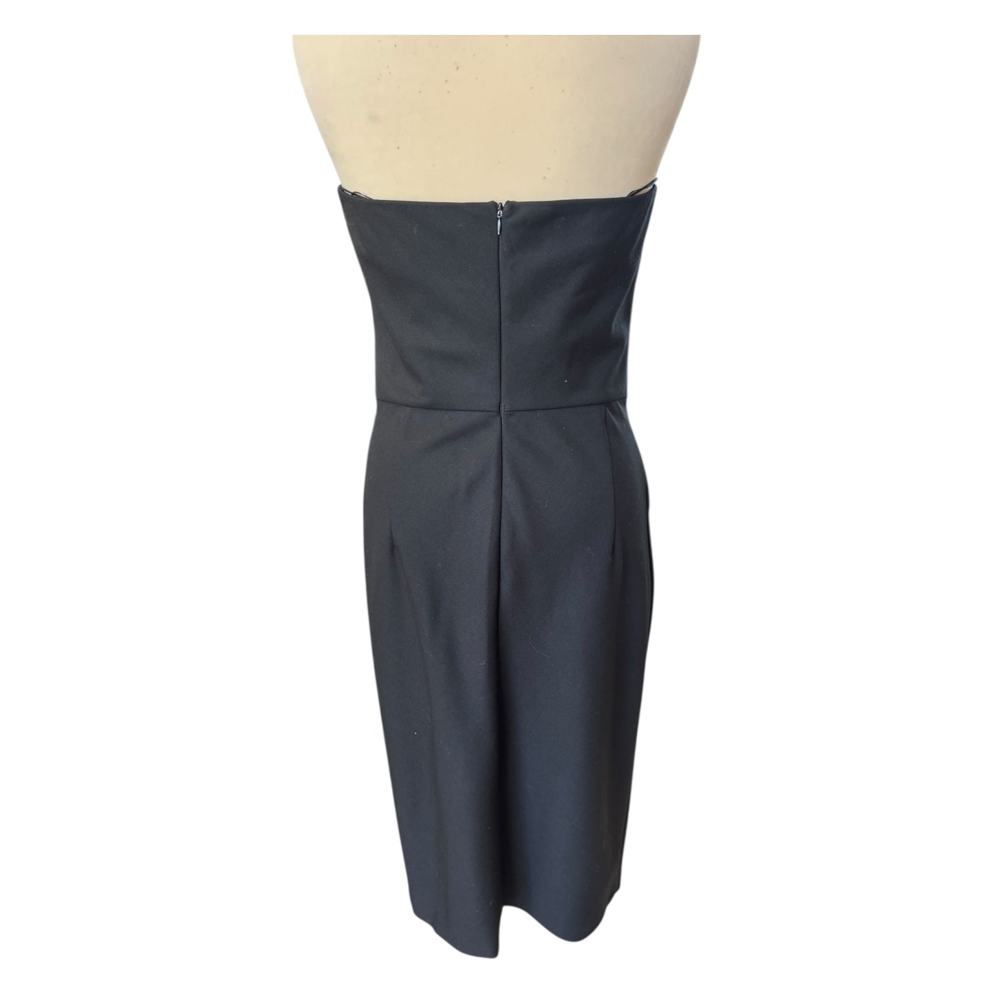Max Mara Black Virgin Wool Strapless Cocktail Dress - 10
