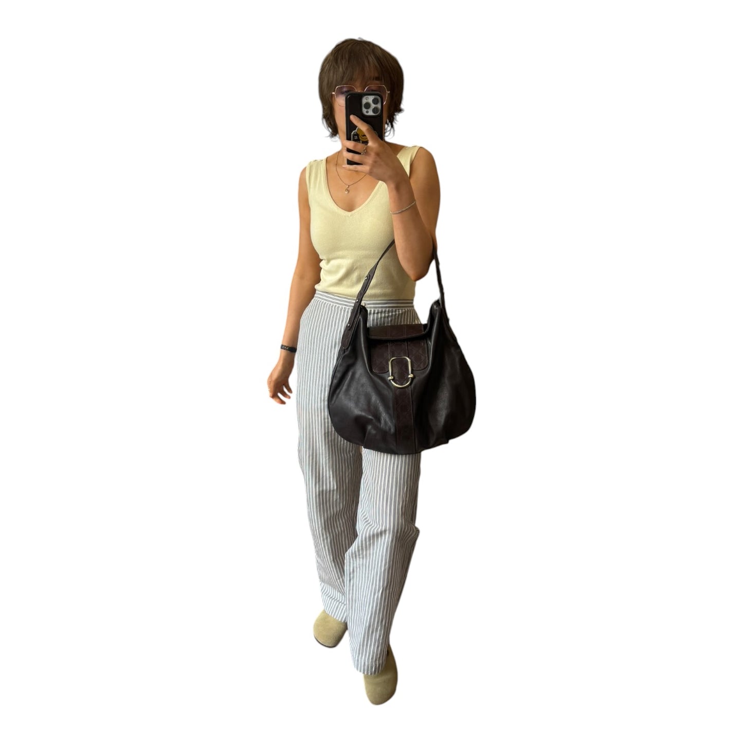 Emporio Armani Brown Leather Hobo Bag