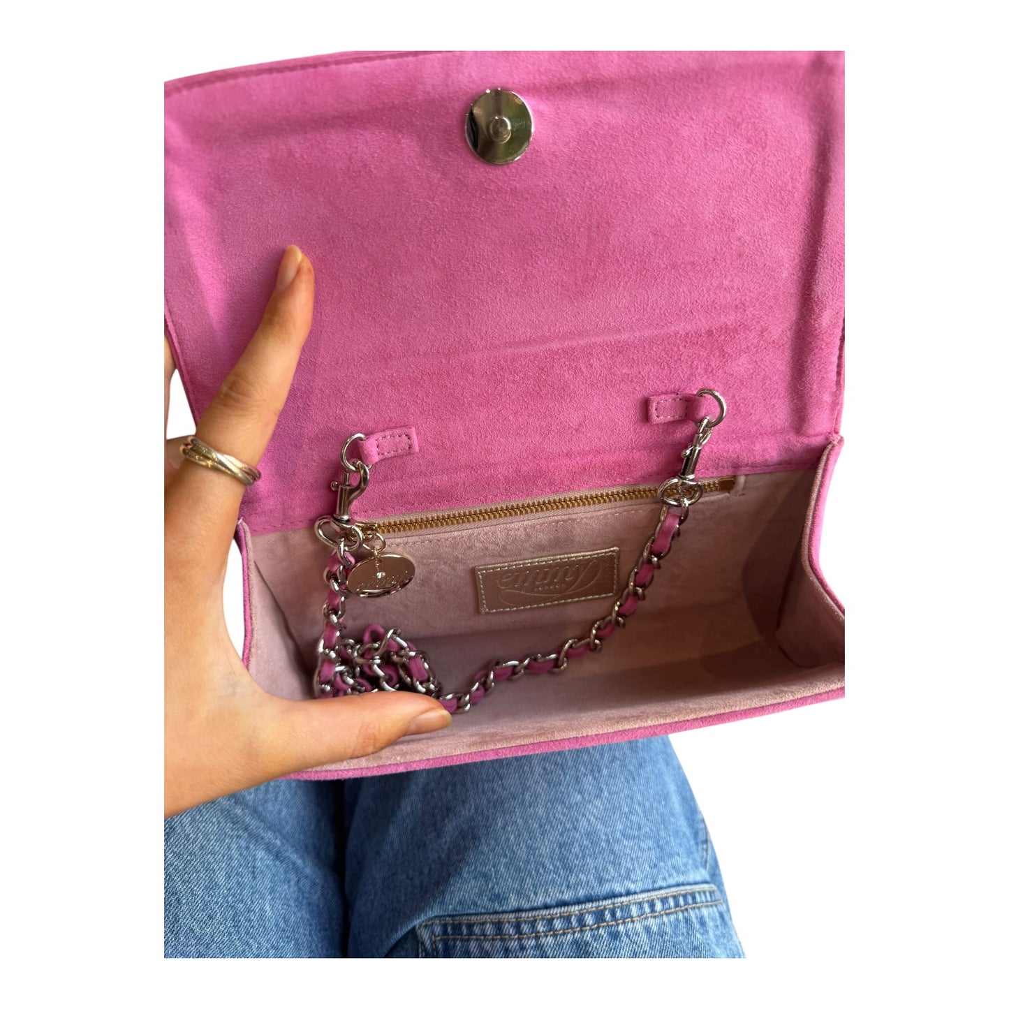 Emmy London Natasha Cupcake Suede Clutch Bag