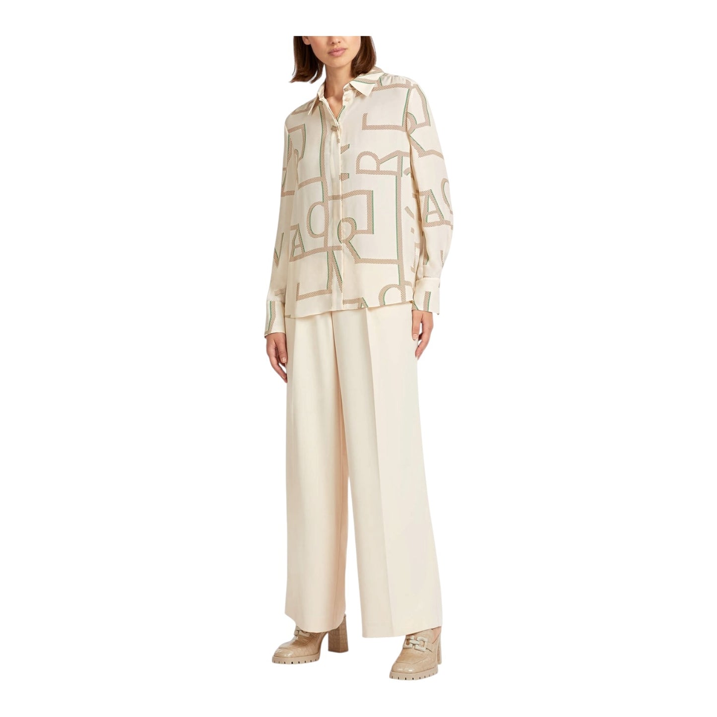 Marc Cain Creme Motif Print Shirt - 16