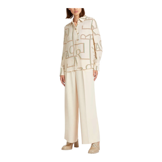 Marc Cain Creme Motif Print Shirt - 16