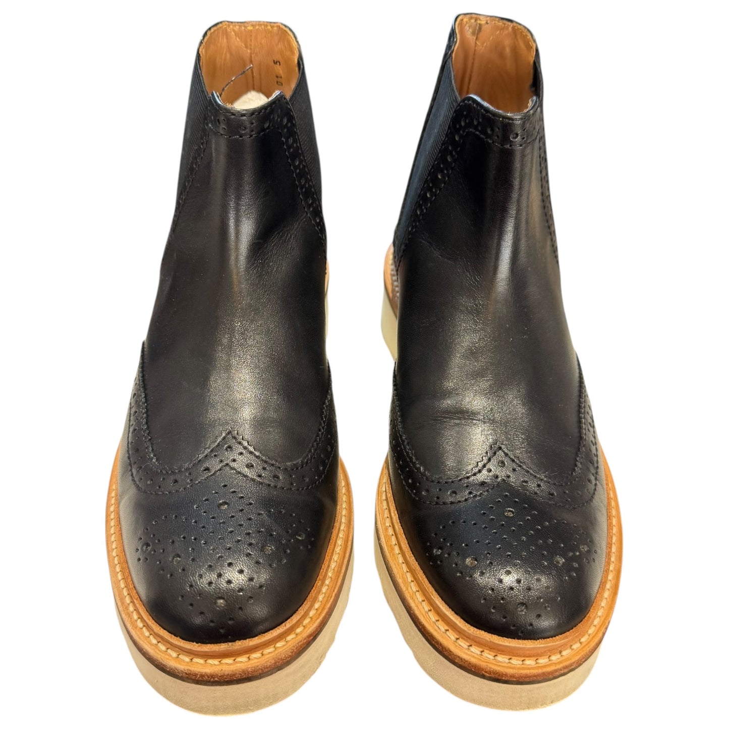 Grenson Alice Black Leather White Sole Chelsea Boots - 5