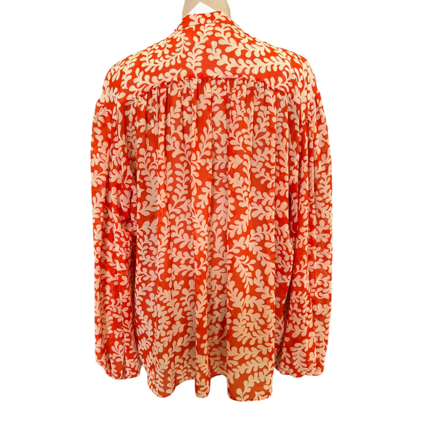 DVF Orange and Cream Bristol Printed Top - 10