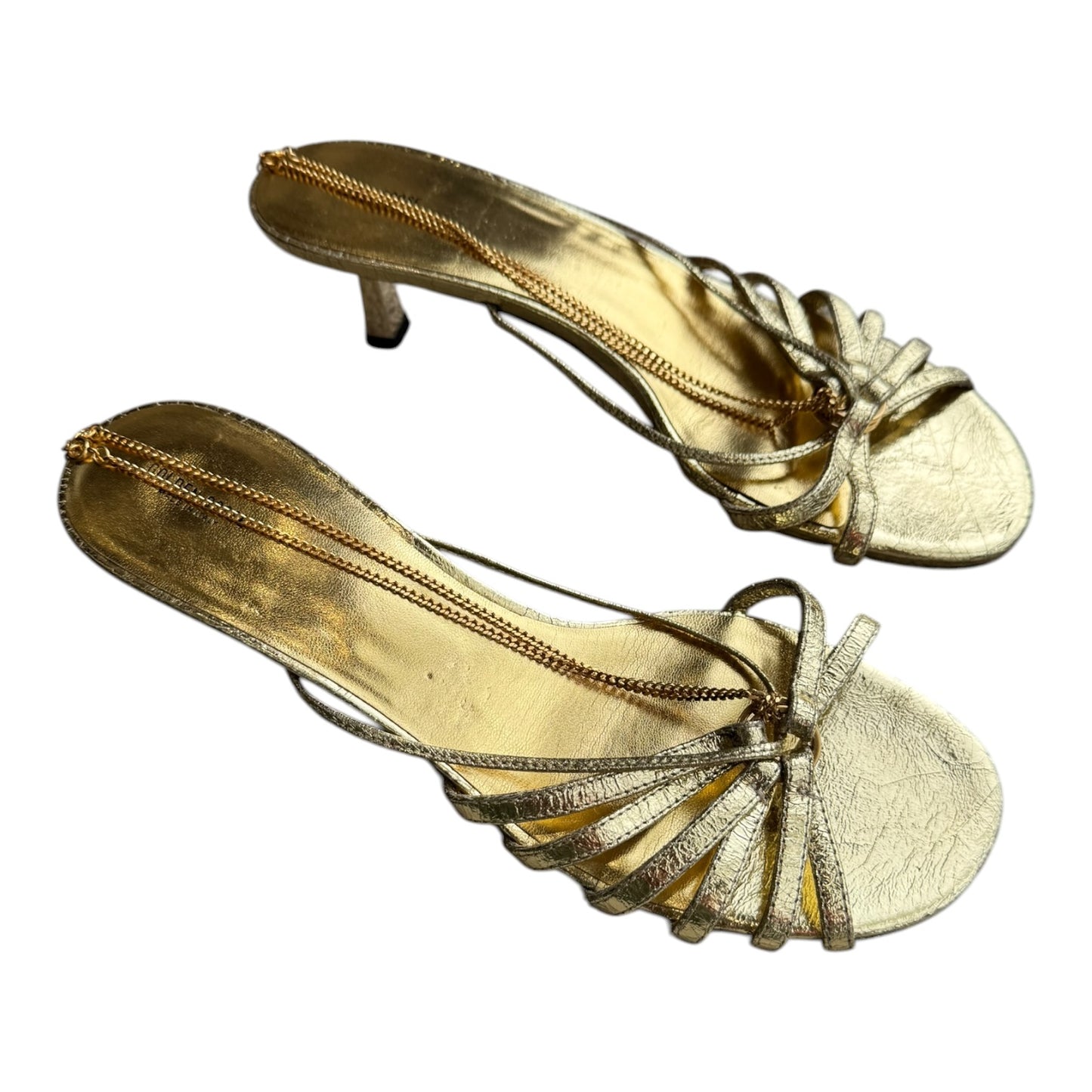 Golden Goose Gold Gold Heeled Sandals - 39/6
