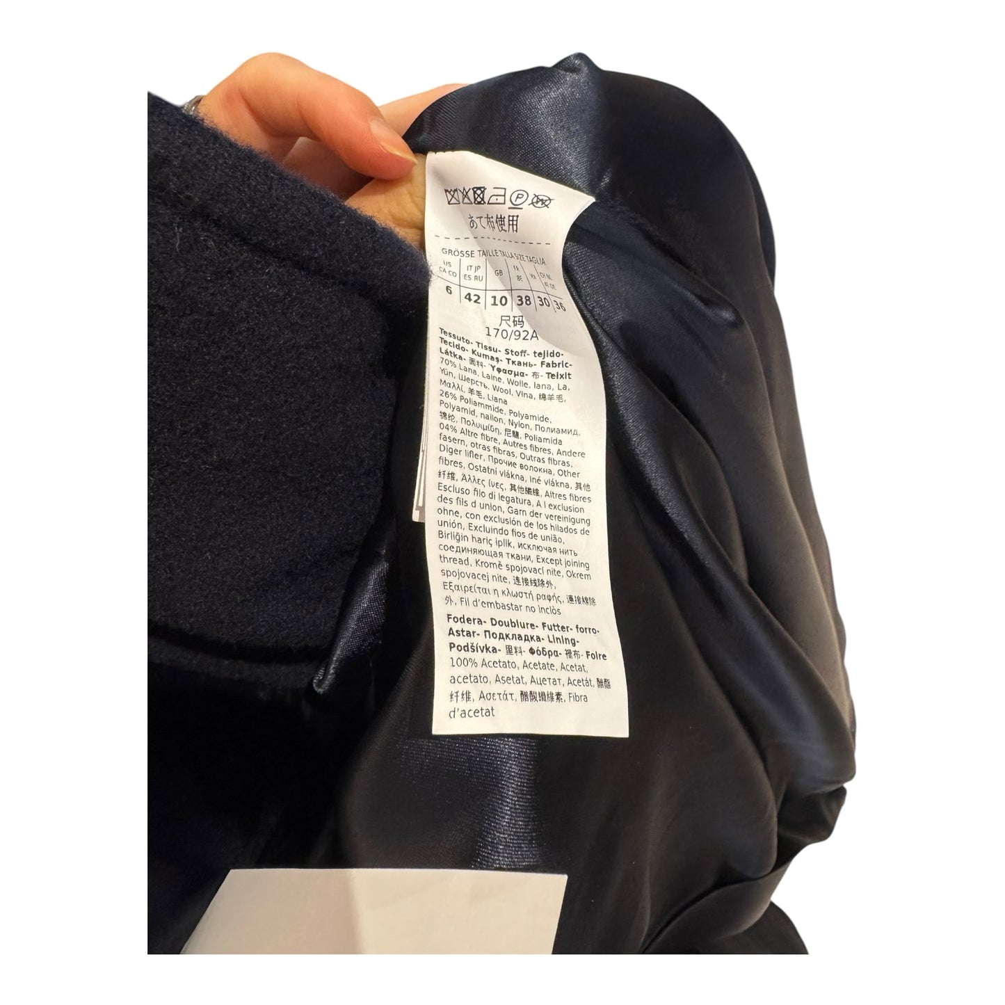 Marella Navy Wool Blend Double Breasted Coat - 10/12/14