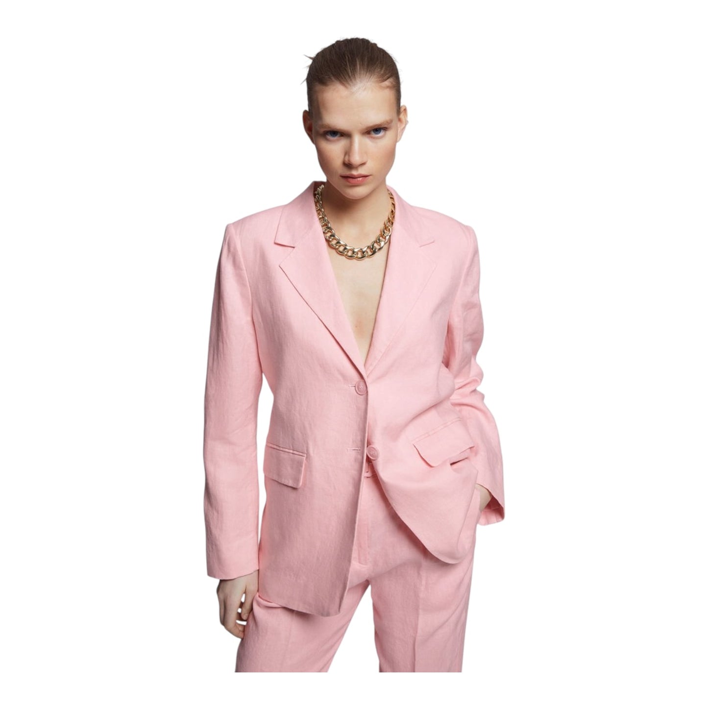 & Other Stories Pink Linen Blazer - 10 - NEW