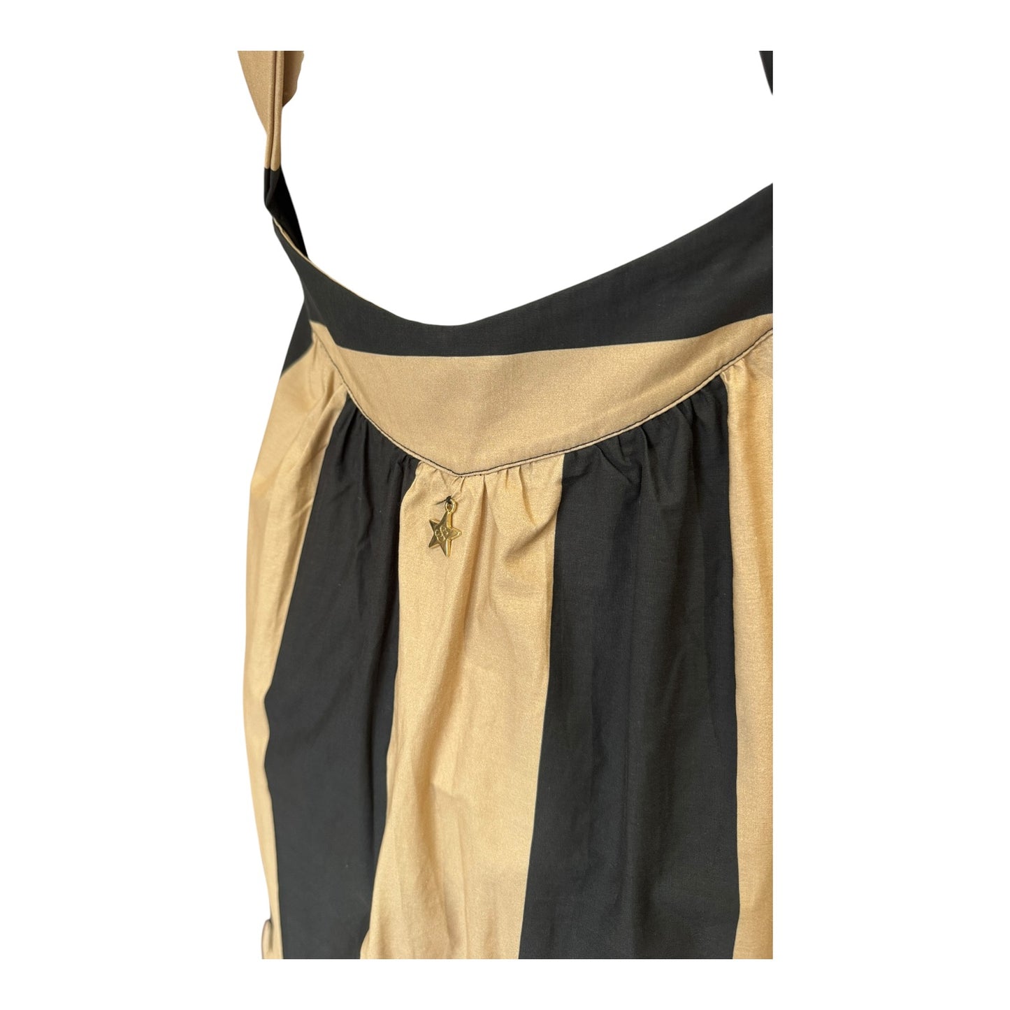 Souvenir Black and Beige Stripe Halterneck Dress - 10