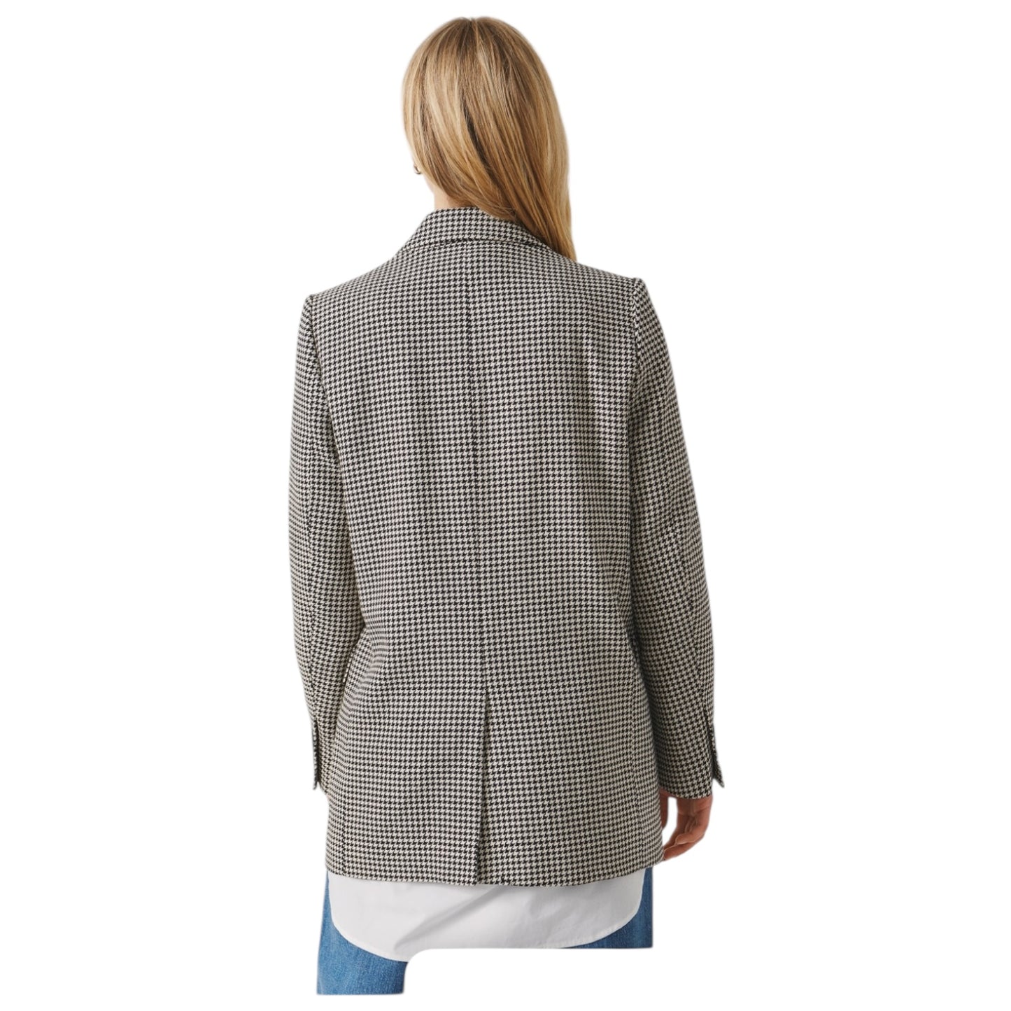 Part Two SonjaPW Black and Cream Houndstooth Blazer - 8
