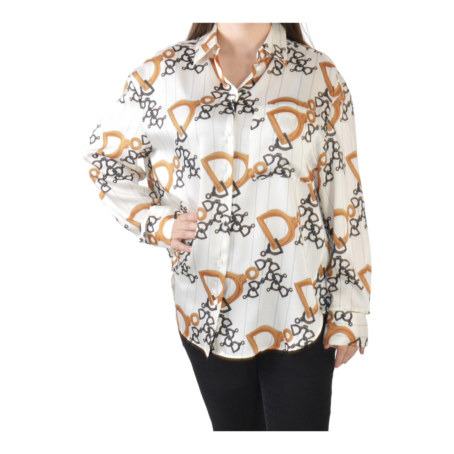 Luisa Cerano Horsebit Motif Blouse - 14/16
