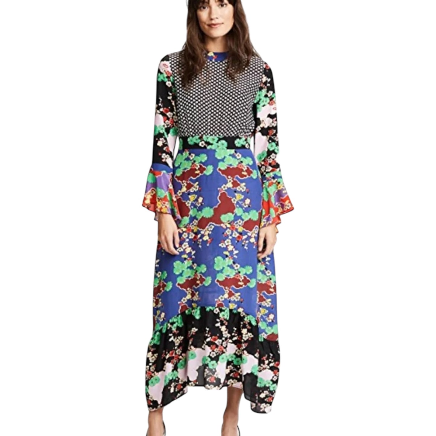 Rixo Chrissy Silk Patterned Dress - 12