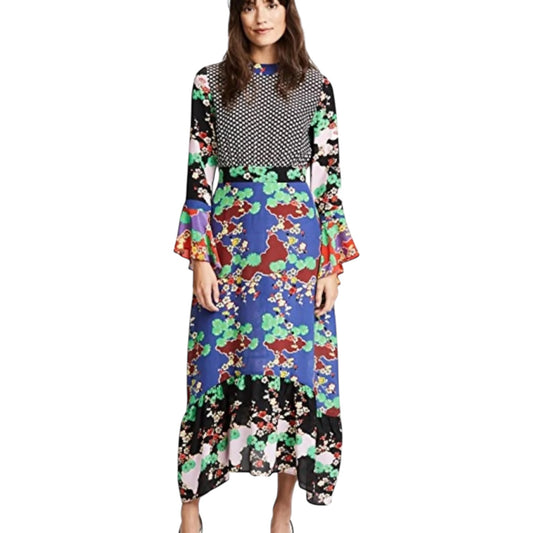 Rixo Chrissy Silk Patterned Dress - 12