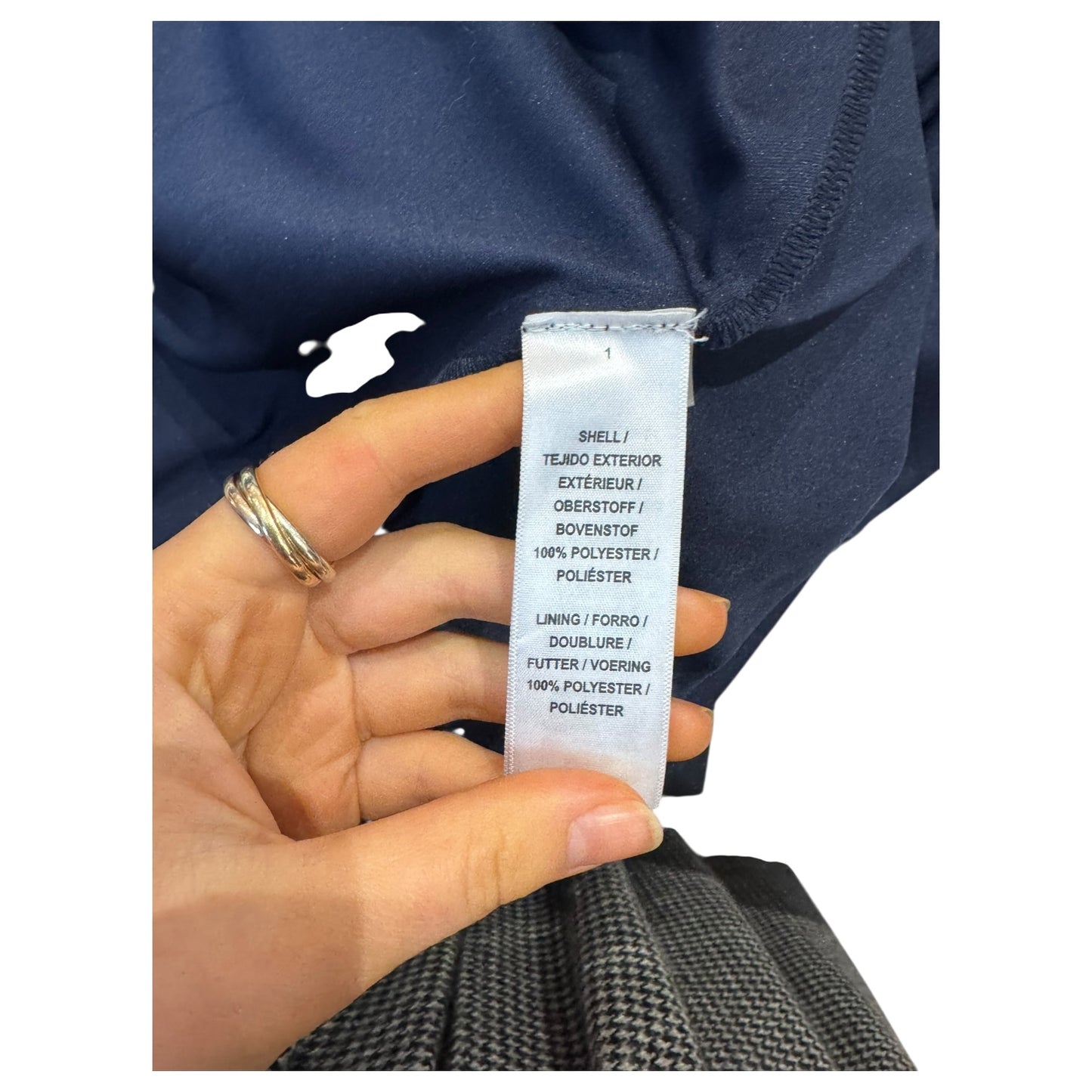 Adrianna Papell Navy Beaded One-Shoulder Evening Dress - 10