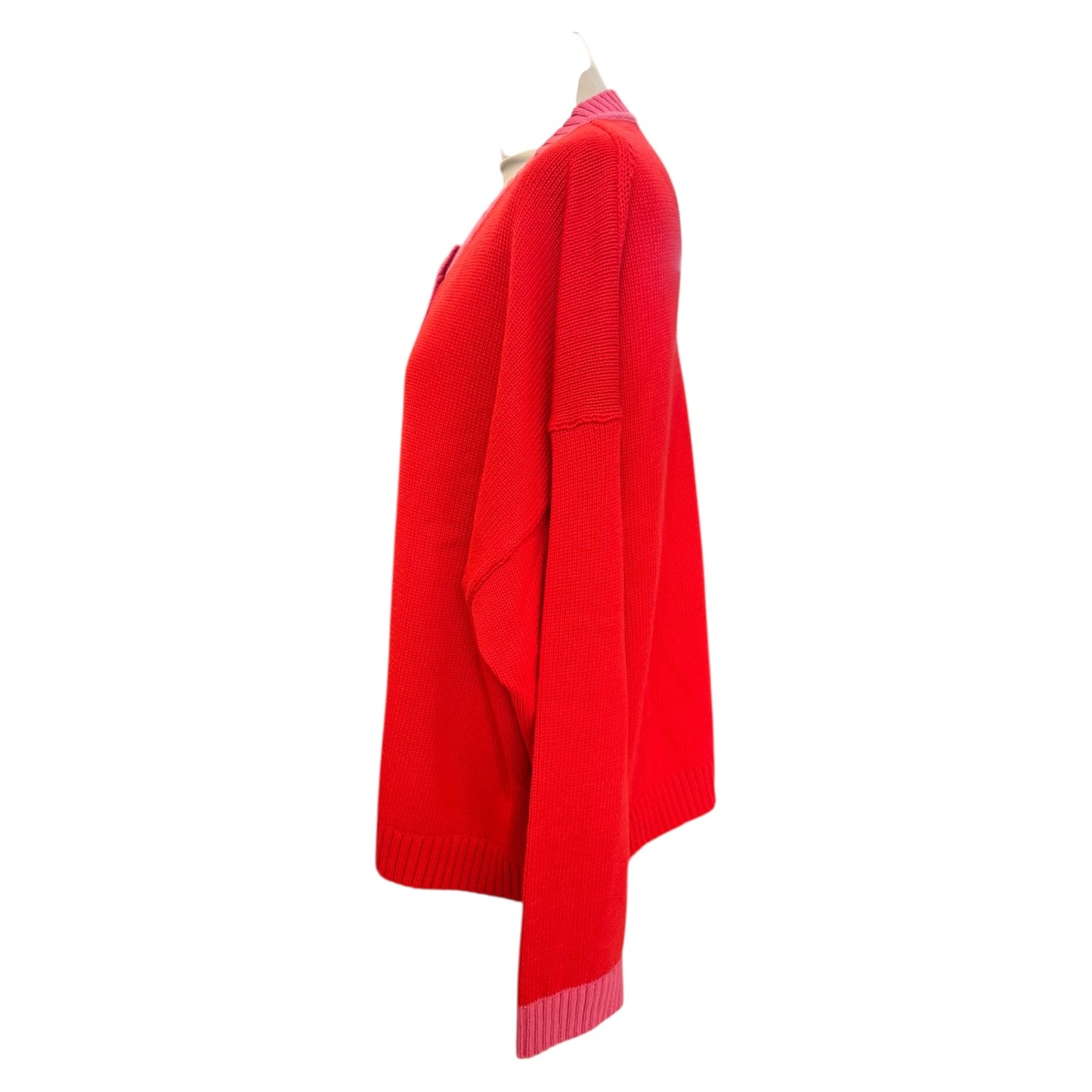 Boden Jemma Red and Pink Chunky Cardigan - 18