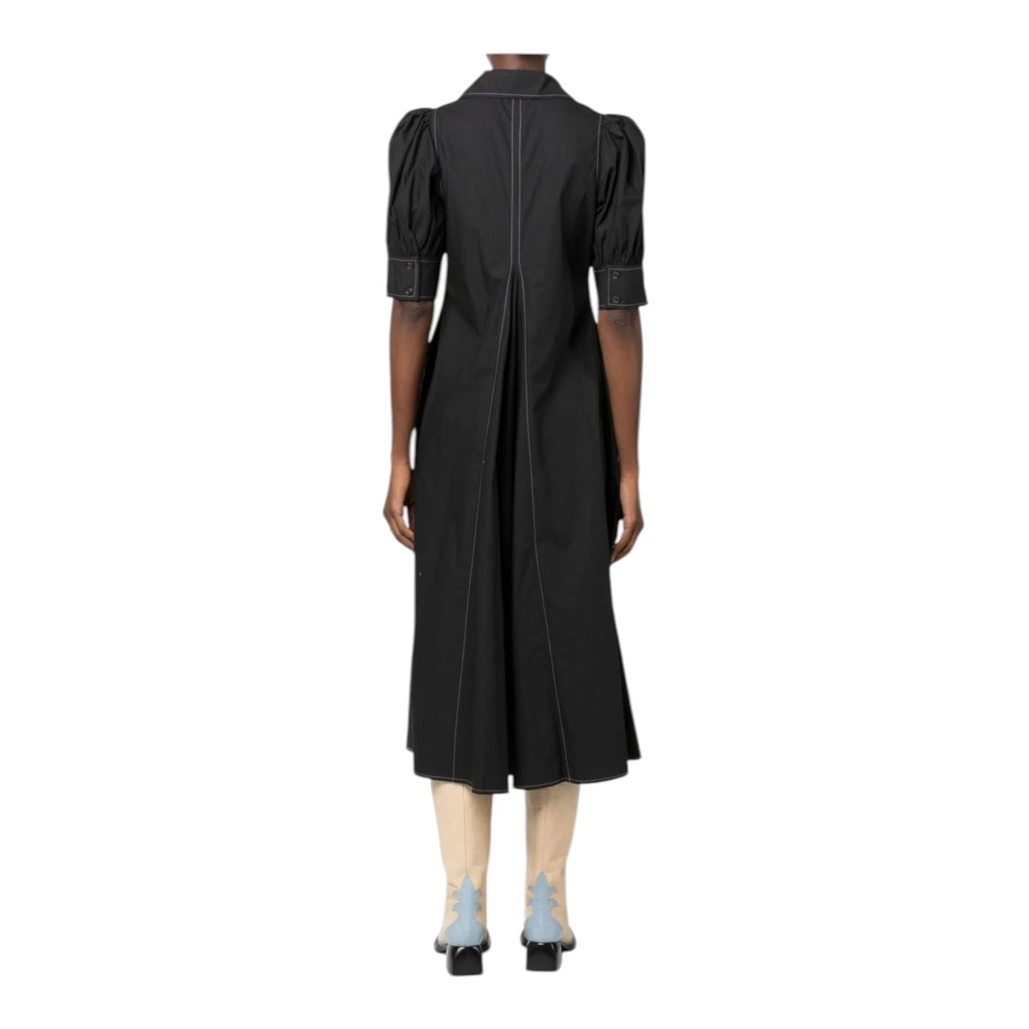 Ganni Black Collared Dress - 12