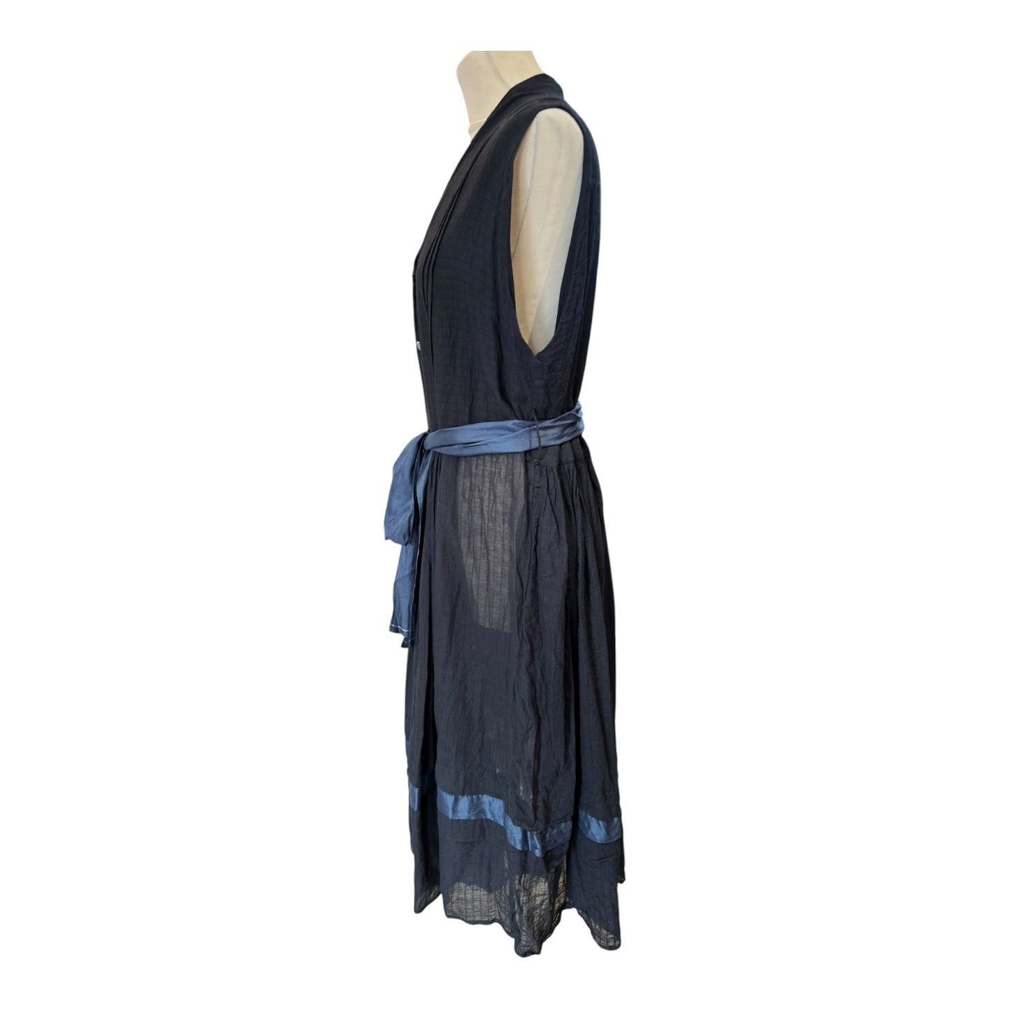 Runaway Bicycle Black and Navy Sleeveless Dress - 14