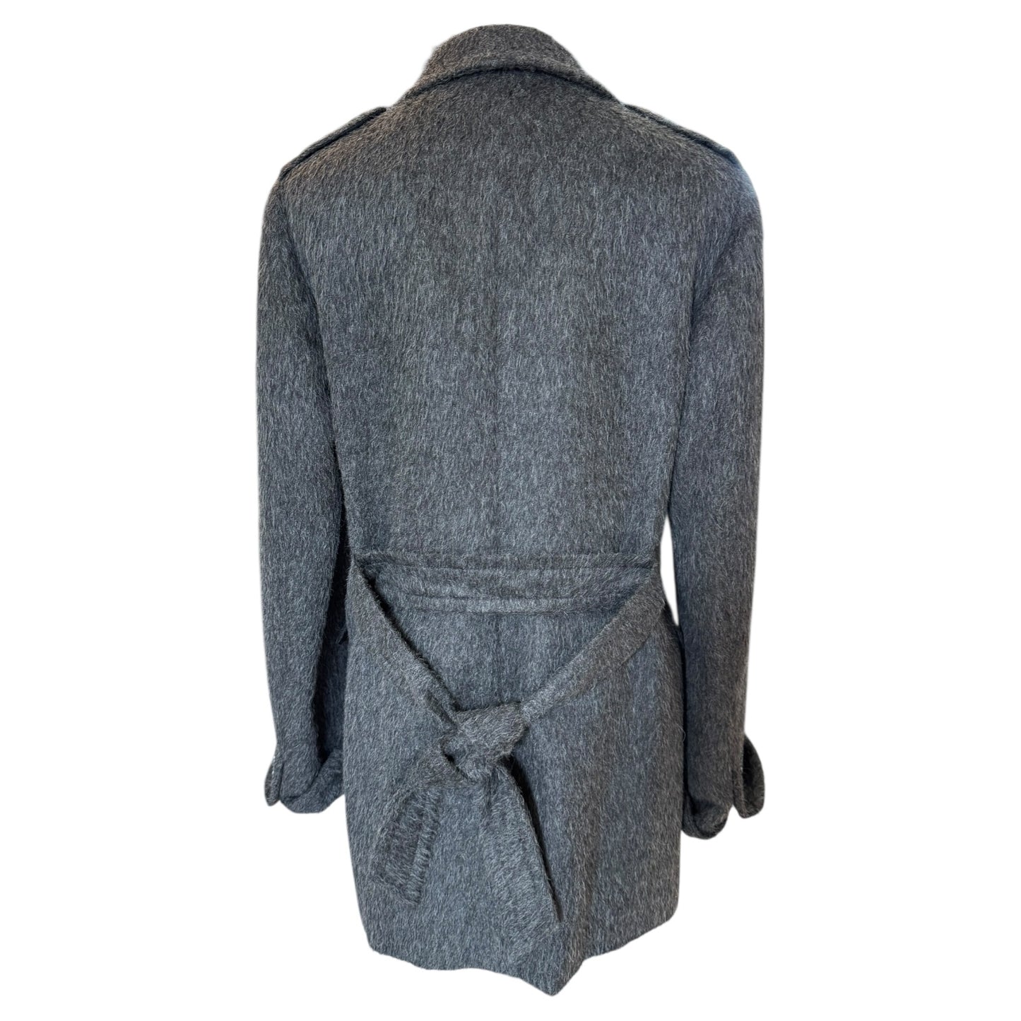 Max Mara Dark Grey Alpaca and Wool Coat - 12