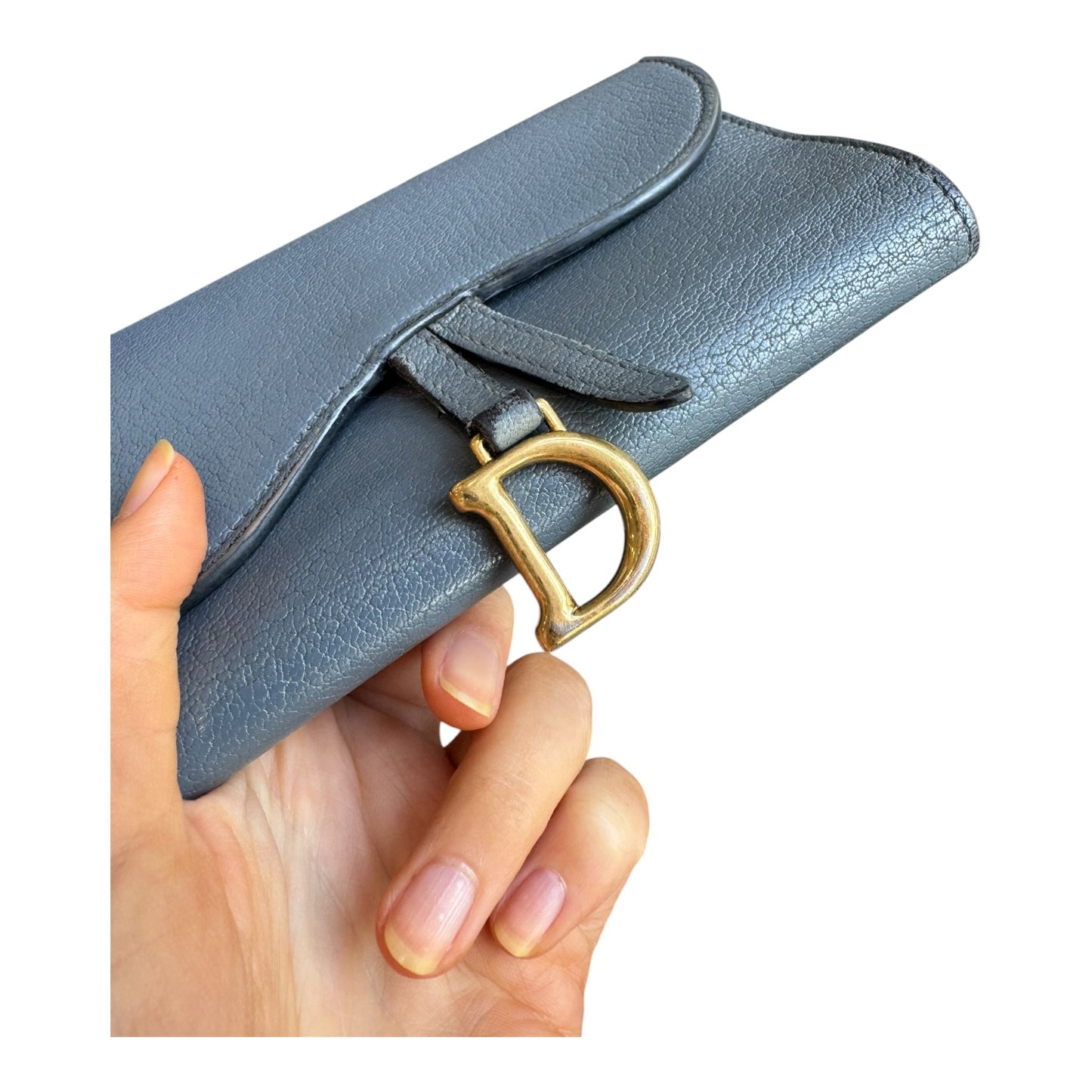 Dior Blue Grey Saddle Purse
