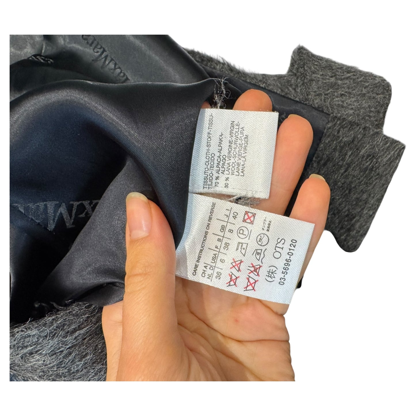 Max Mara Dark Grey Alpaca and Wool Coat - 12