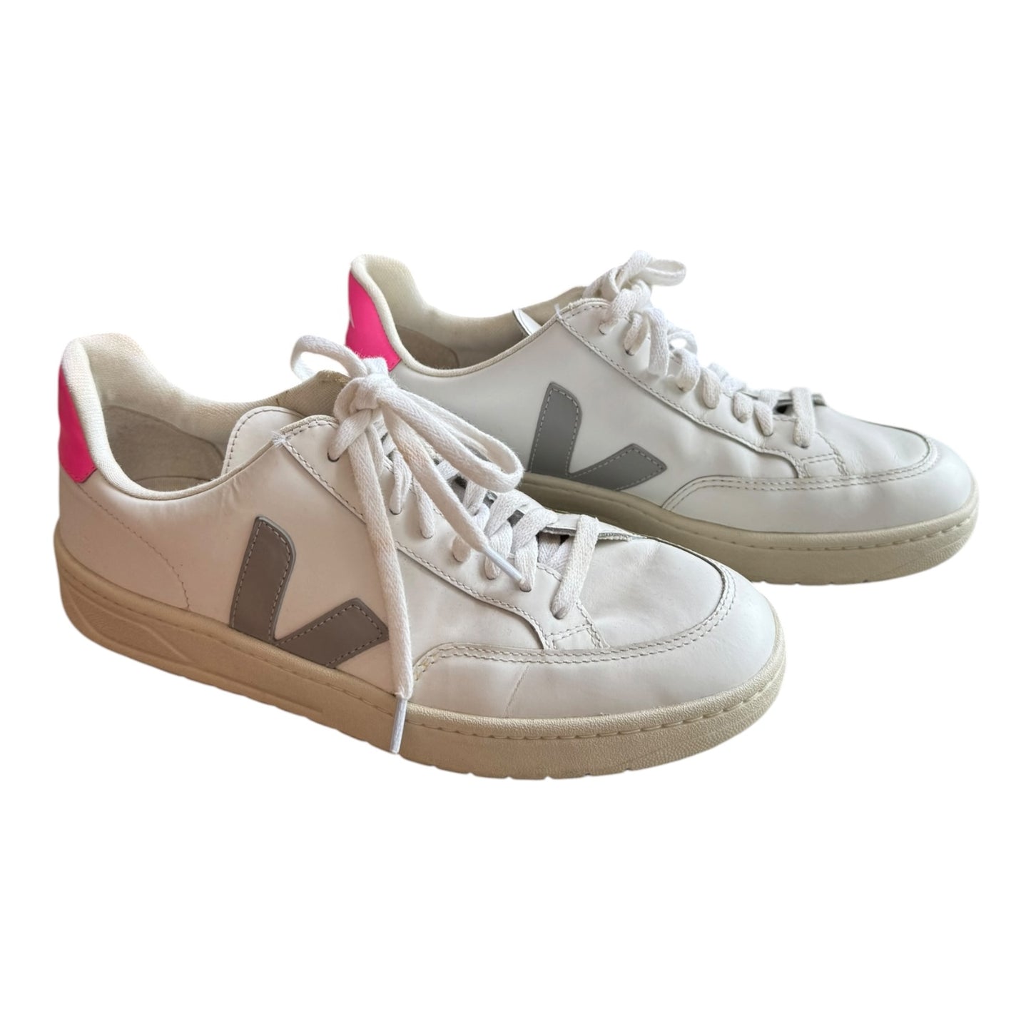 Veja V-12 Trainers White Oxford Grey and Pink Sari - 40/7