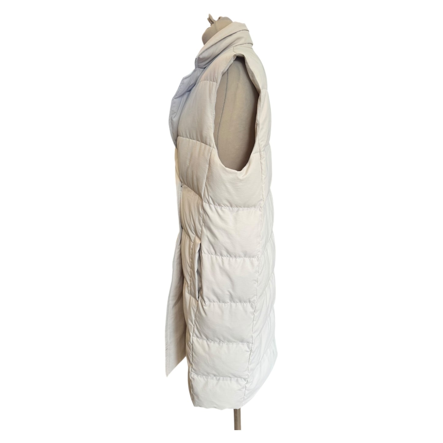 Marella Cream Longline Puffer Gilet - 14
