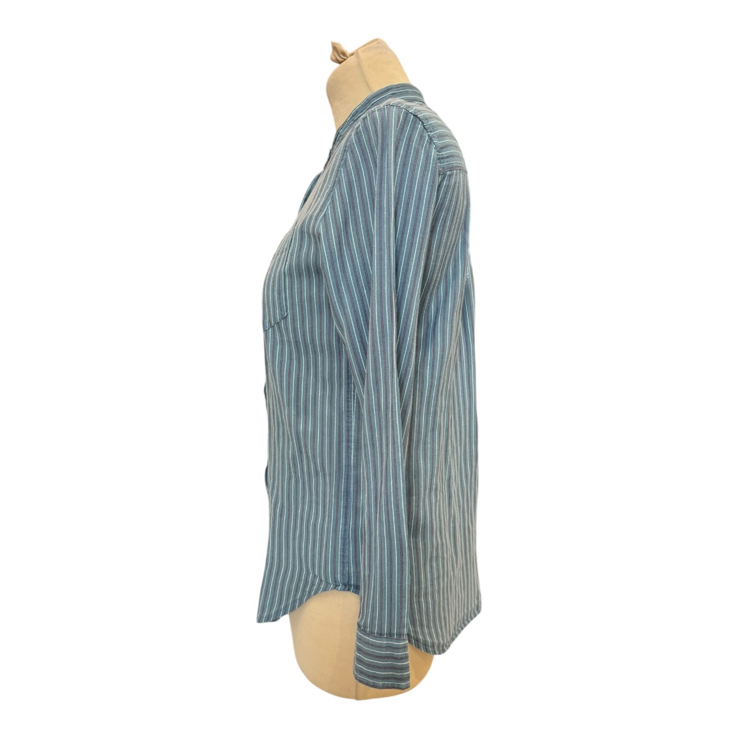 Isabel Marant Blue Grandad Collar Shirt - 6/8