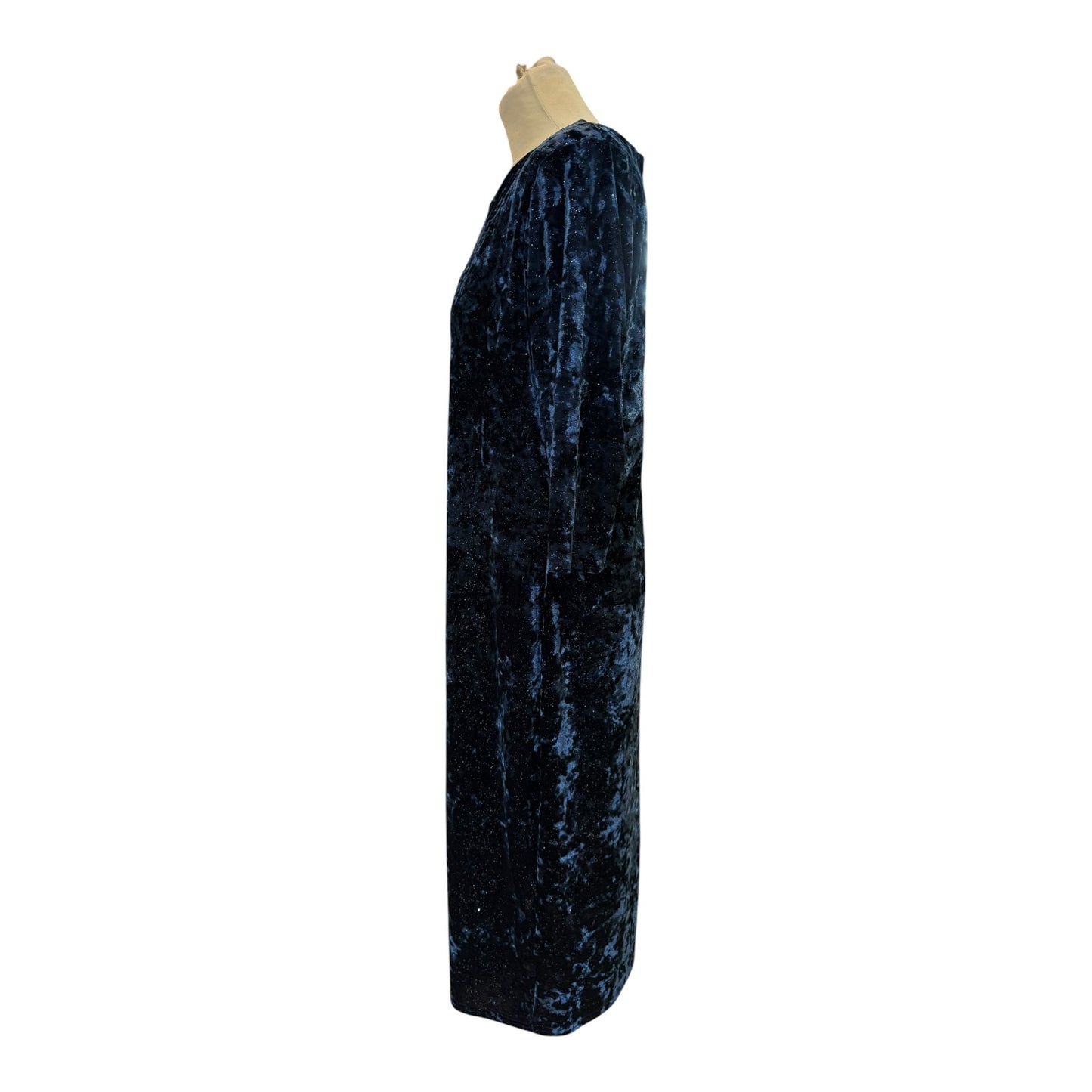 KDK London Blue Velvet Dress - 16/18 - NEW